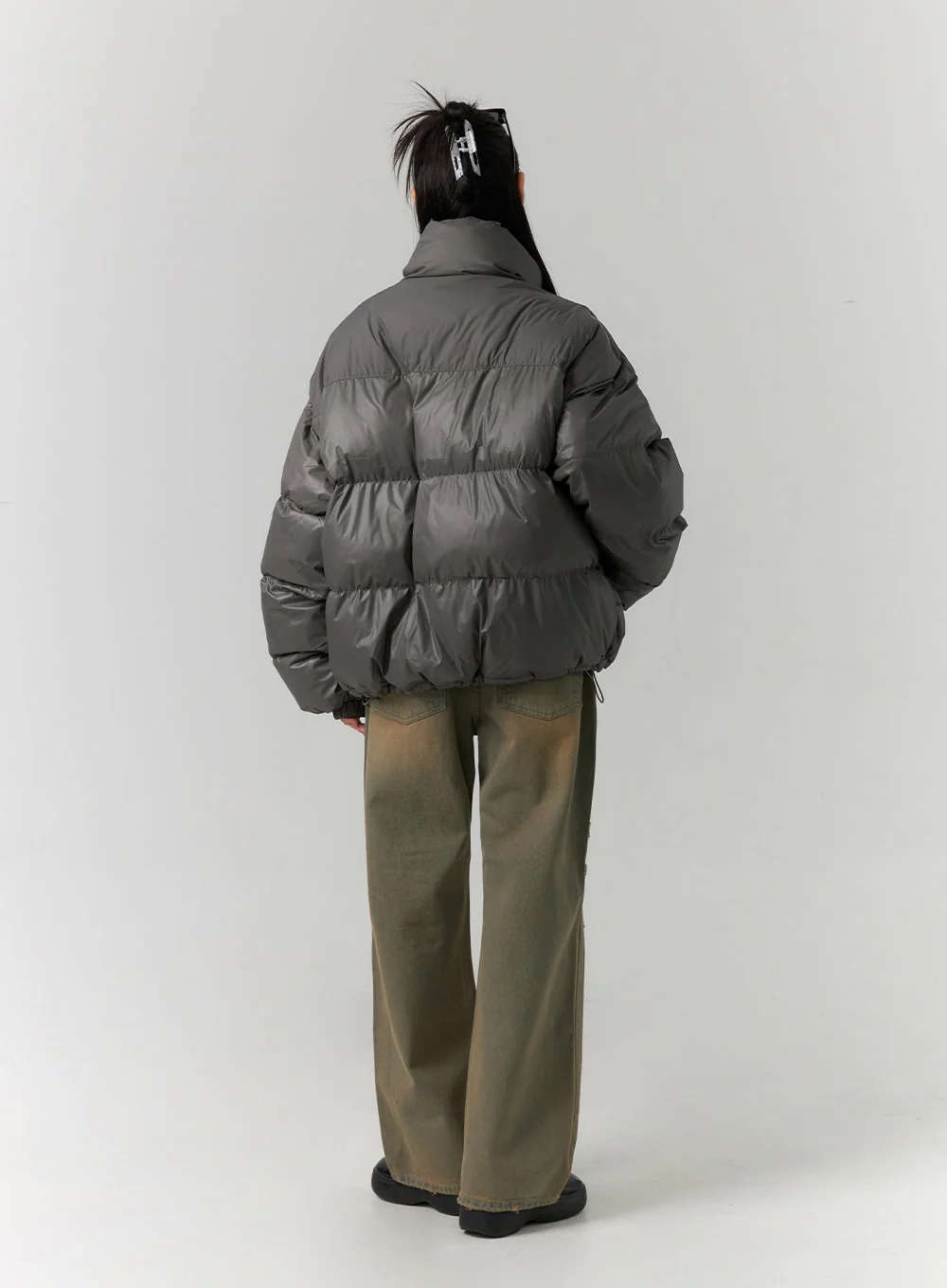 Half Neck Puffer Jacket (UNISEX) CD308 - Image 7