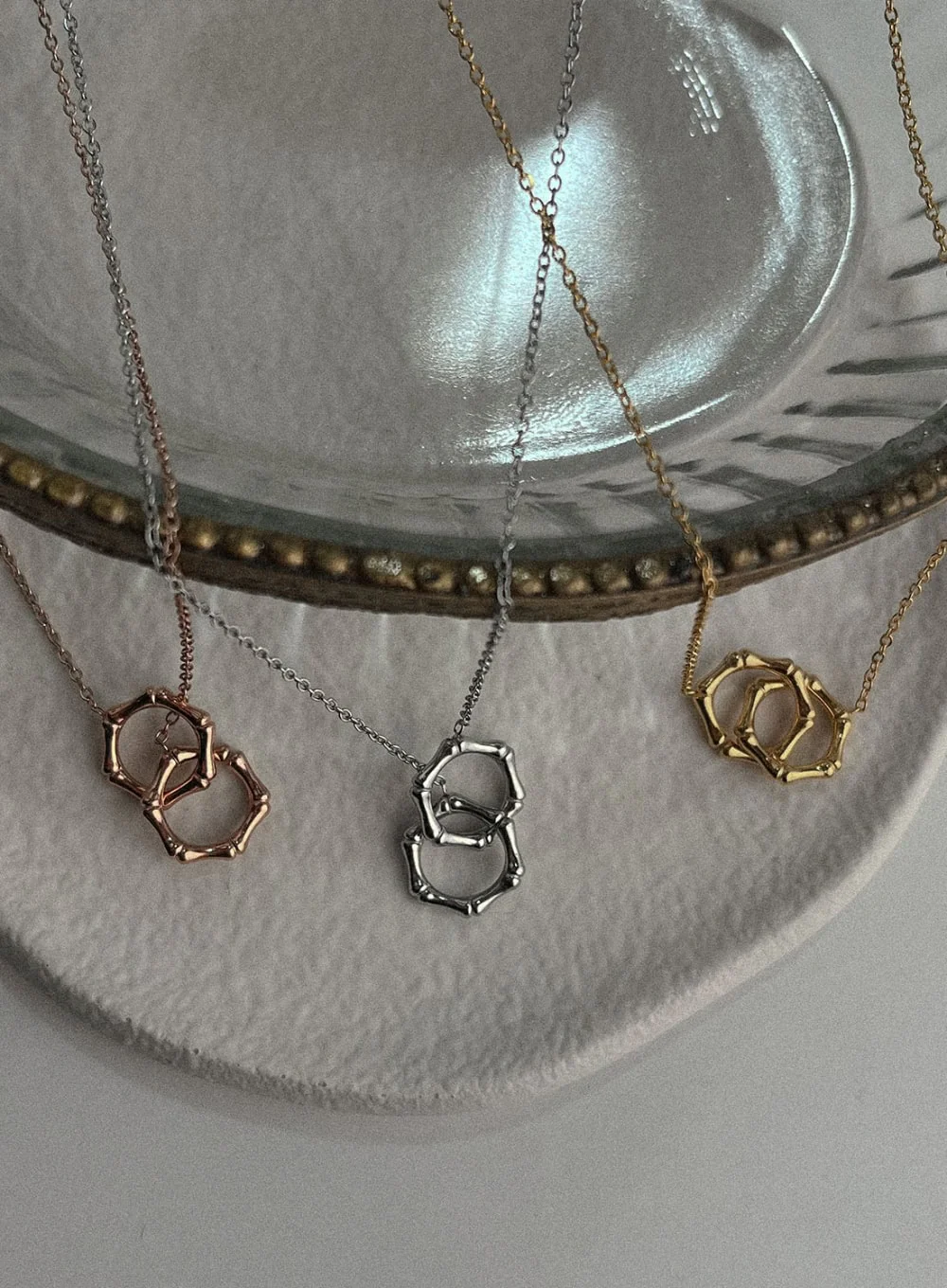Half Two Ring Necklace IL405 - Image 2