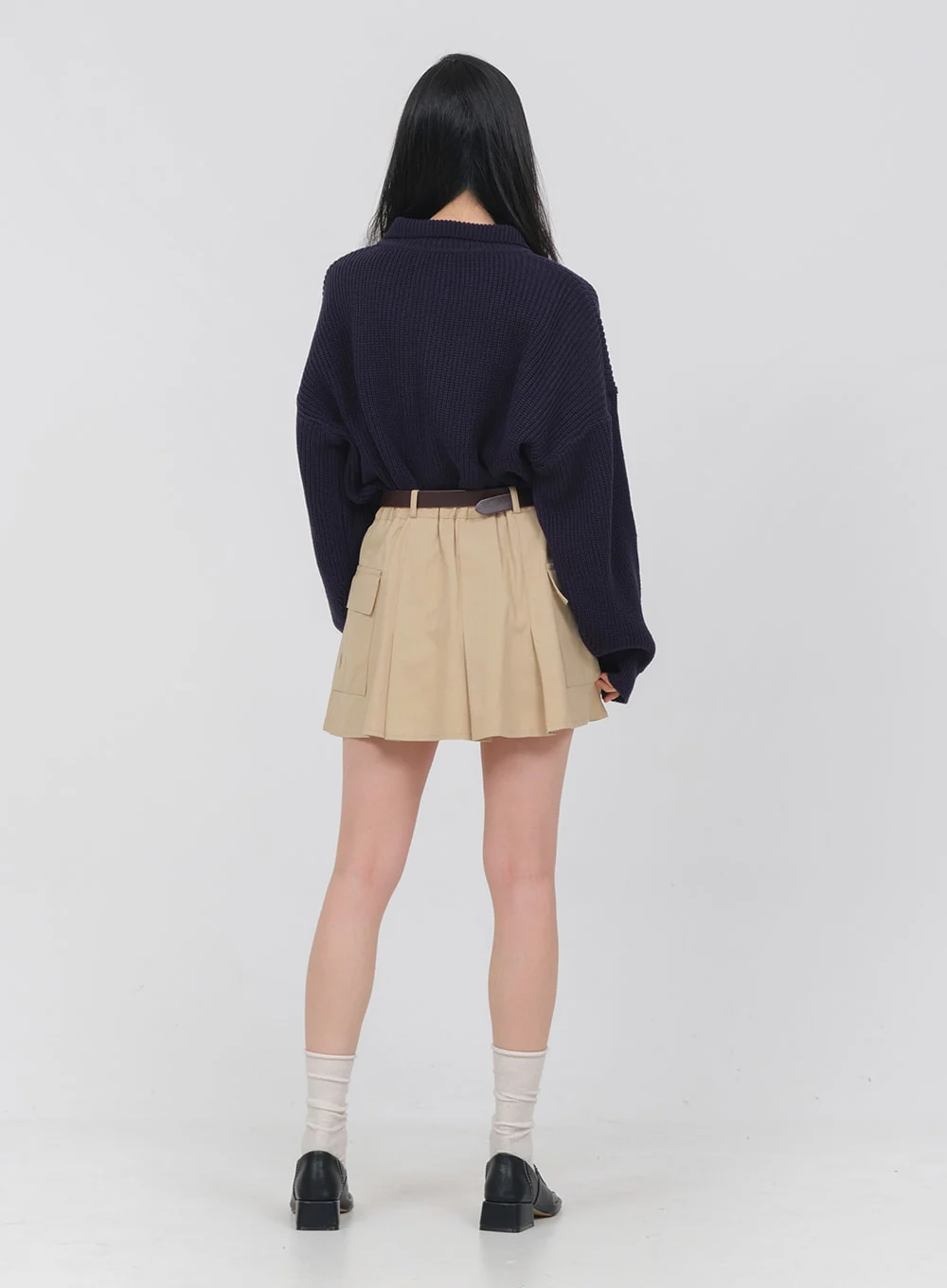 Half Zip-up Knitted Sweat Shirt OA01 - Image 11