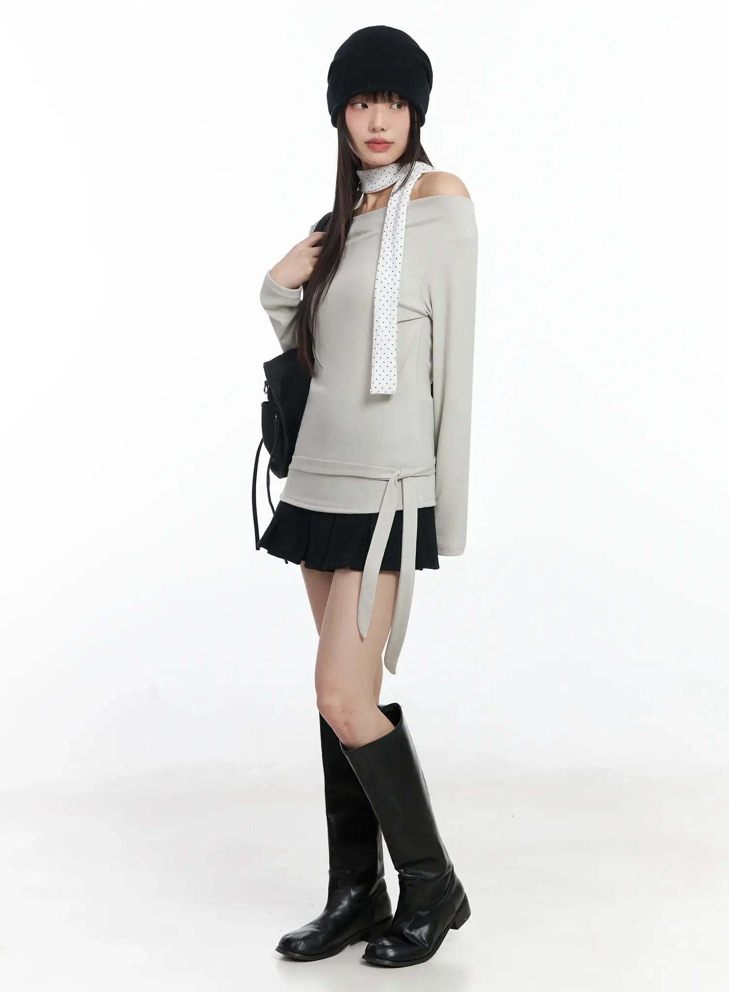Halter Layered Off-Shoulder Long Sleeve F517 - Image 13