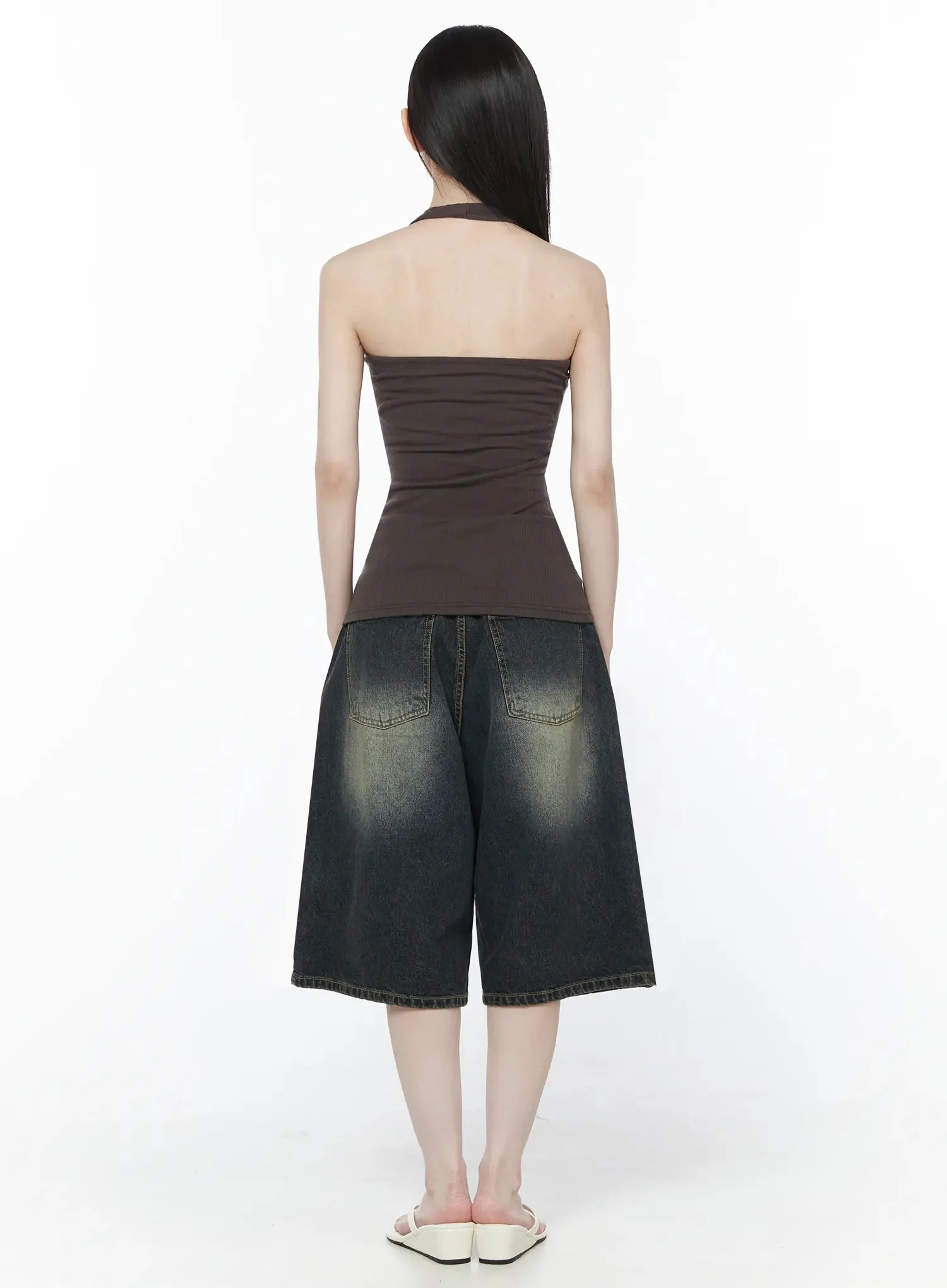 Halter Neck Ribbed Tank Top IU512 - Image 4