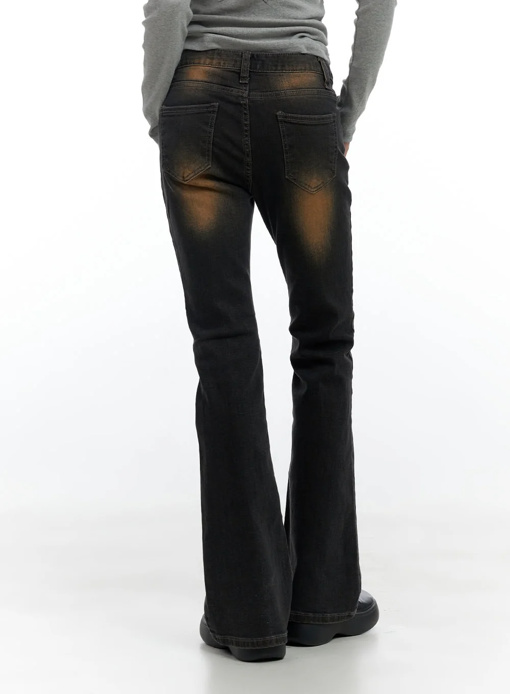 Harley Slim Washed Denim Bootcut Jeans CS420 - Image 4