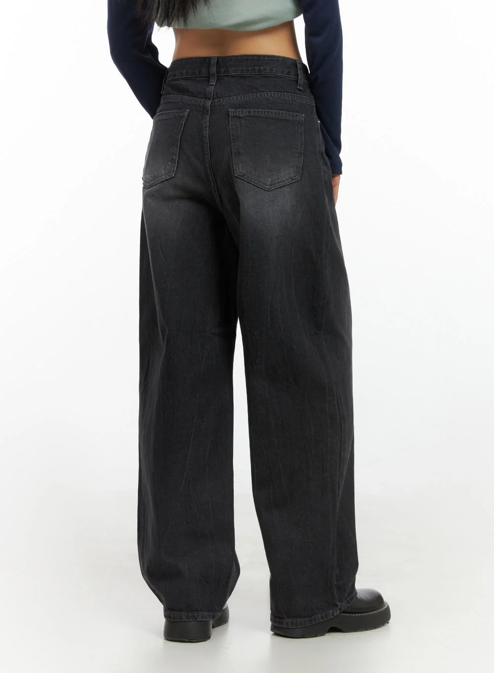 Haven Black-Washed Wide Jeans IS427 - Image 8