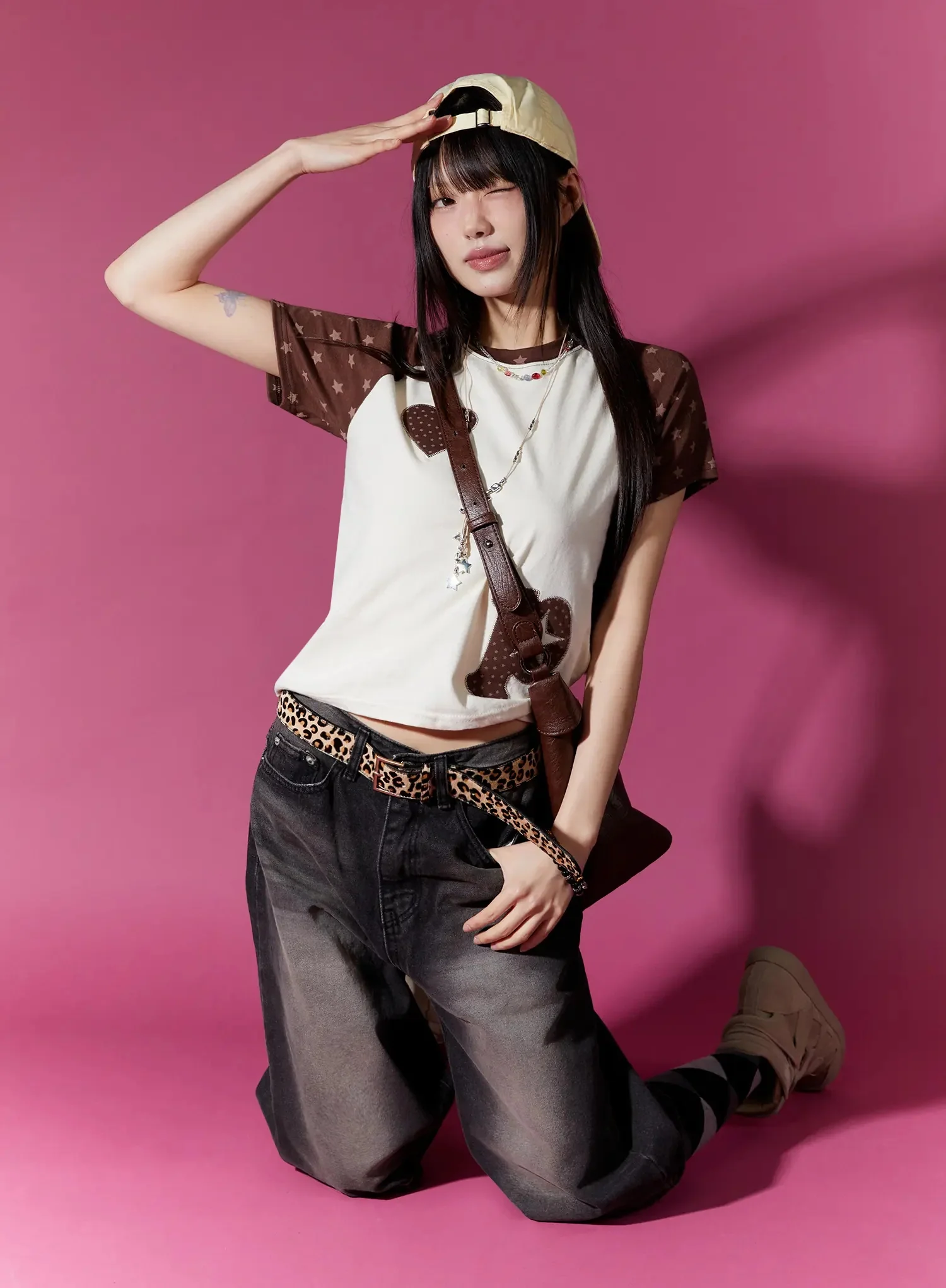 Heart Accent Casual T-Shirt IU518