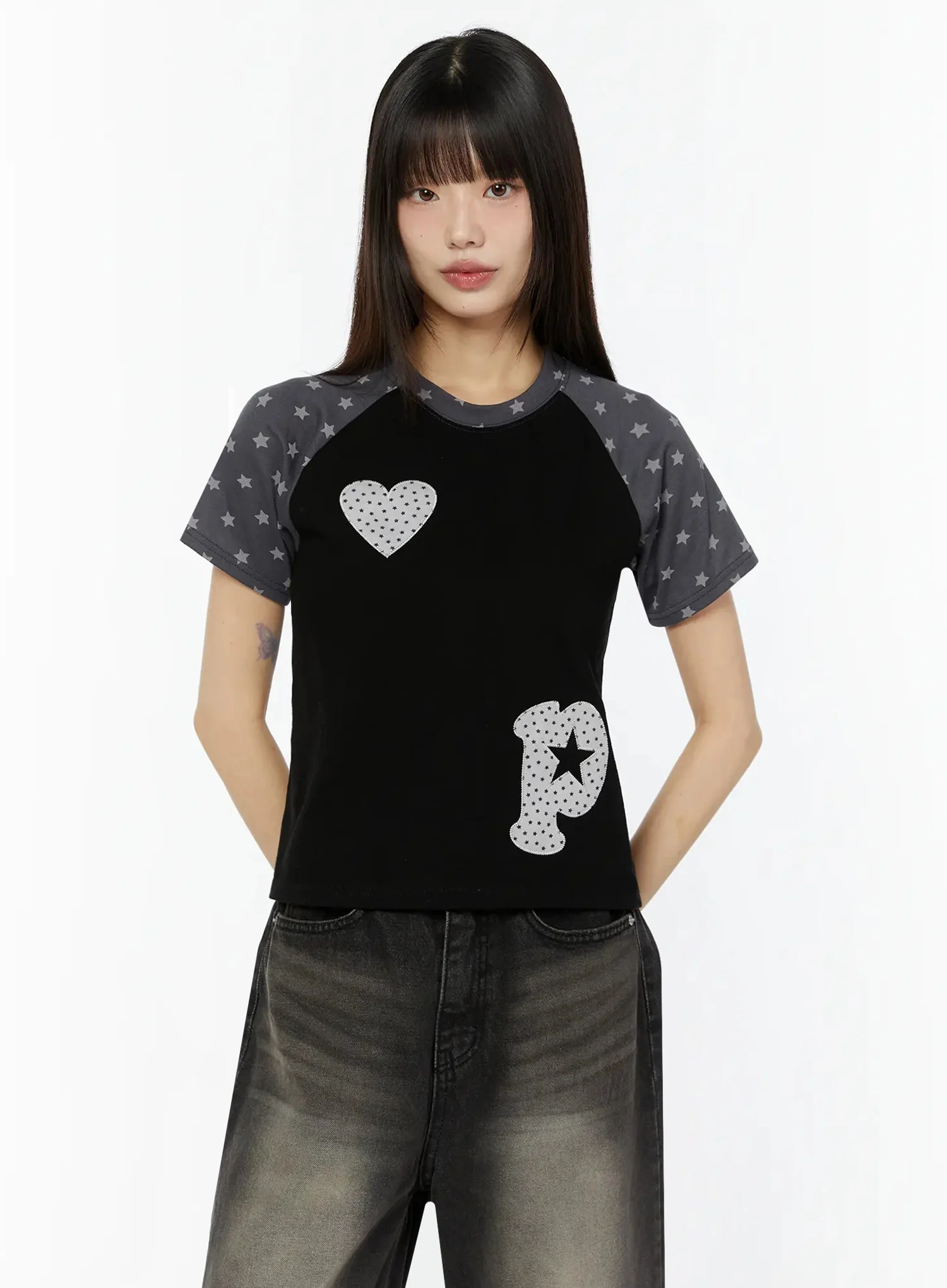Heart Accent Casual T-Shirt IU518 - Image 12