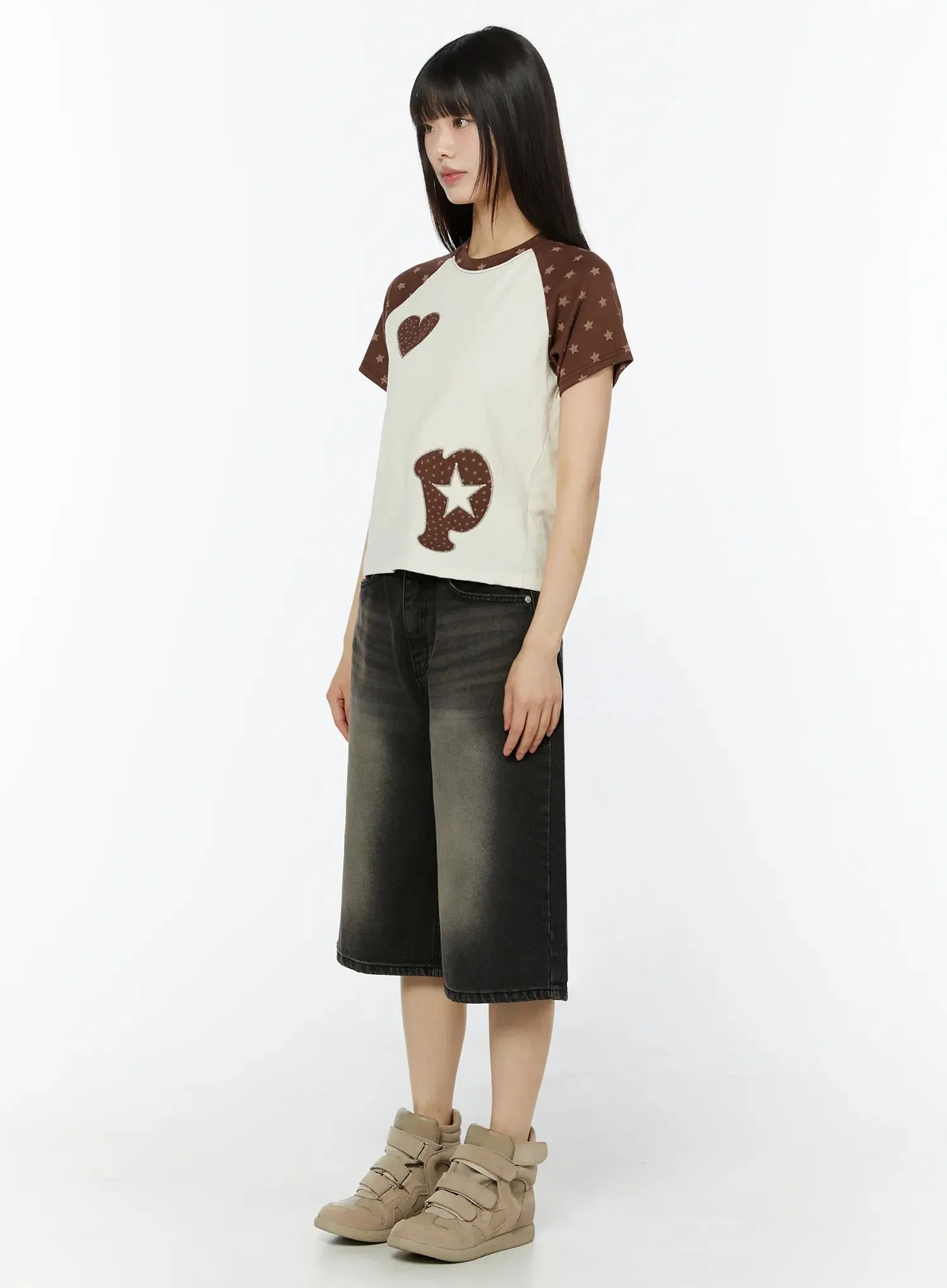 Heart Accent Casual T-Shirt IU518 - Image 4
