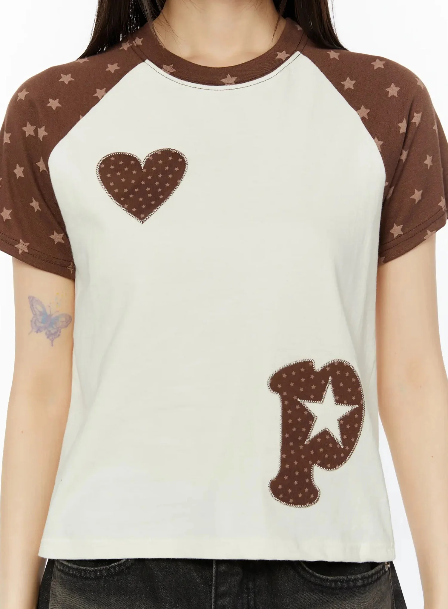 Heart Accent Casual T-Shirt IU518 - Image 6