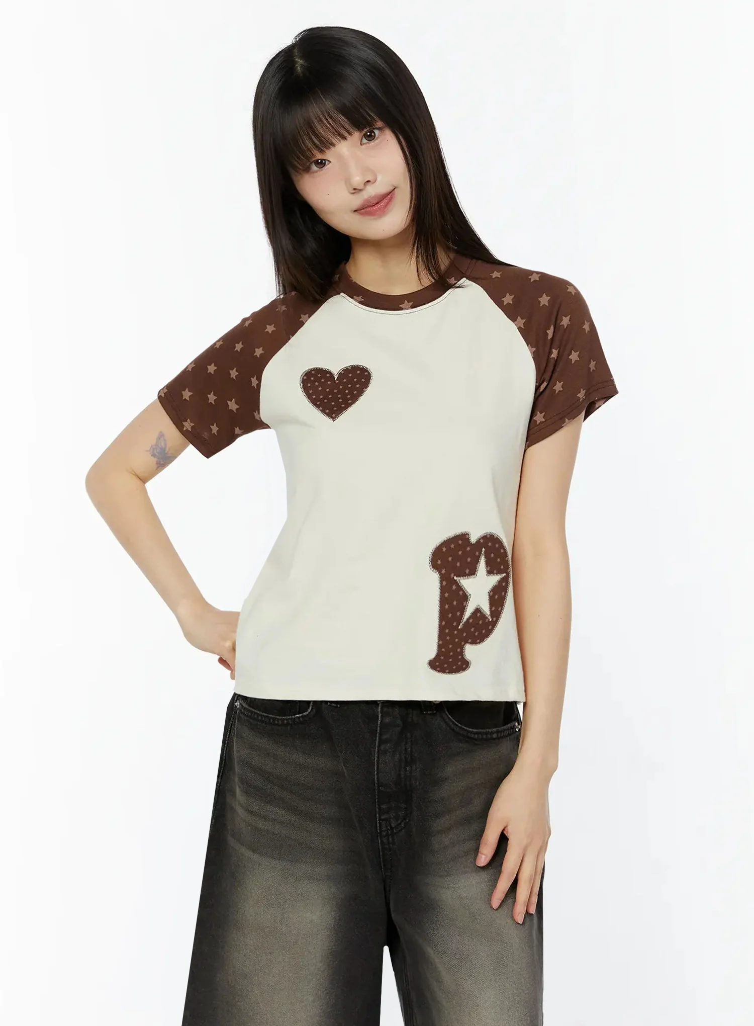 Heart Accent Casual T-Shirt IU518 - Image 7