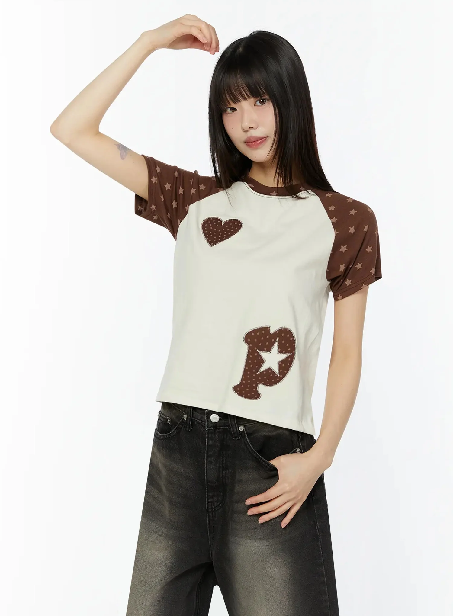 Heart Accent Casual T-Shirt IU518 - Image 8
