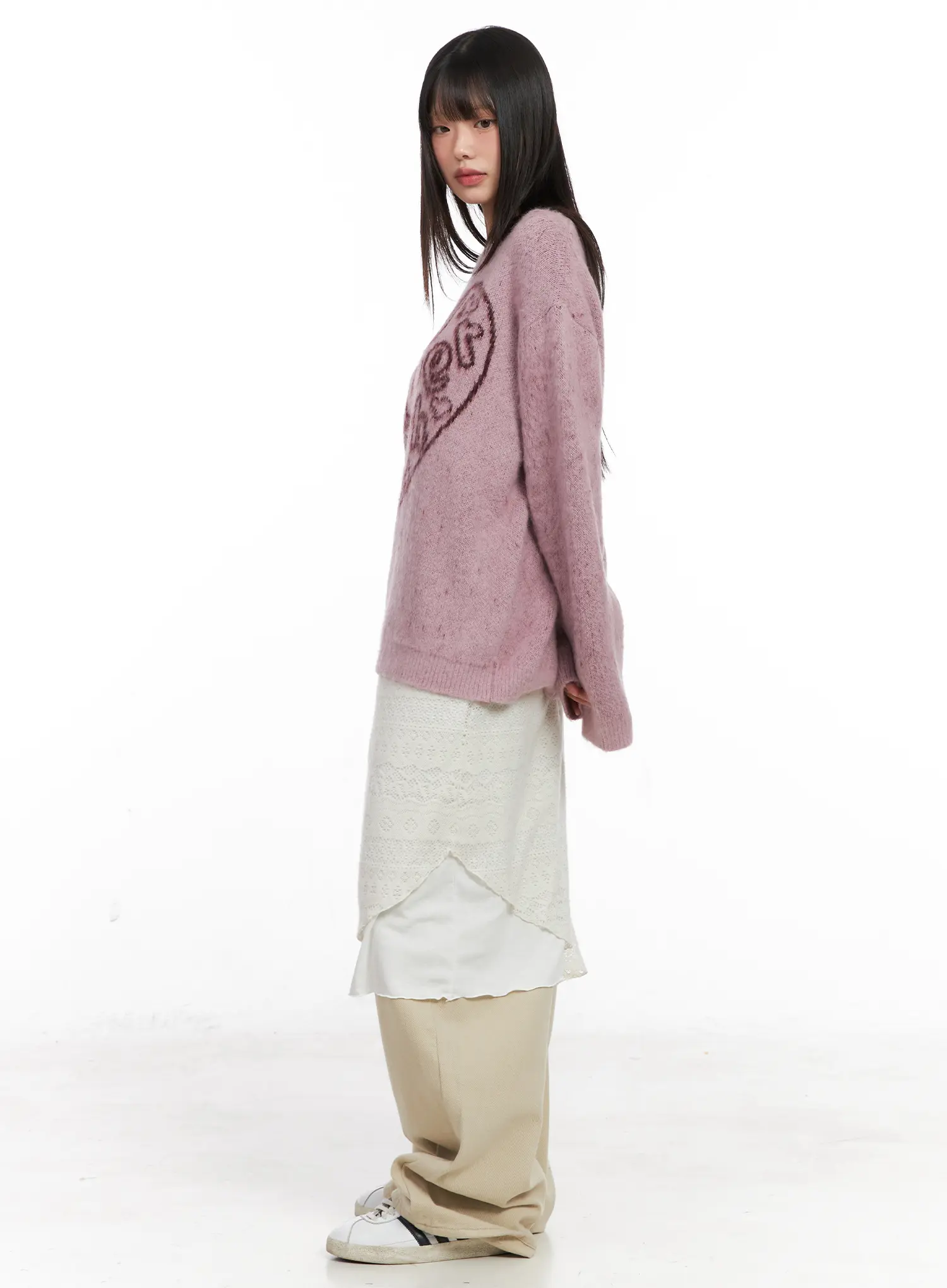 Heart Graphic Knit Sweater CN520 - Image 4