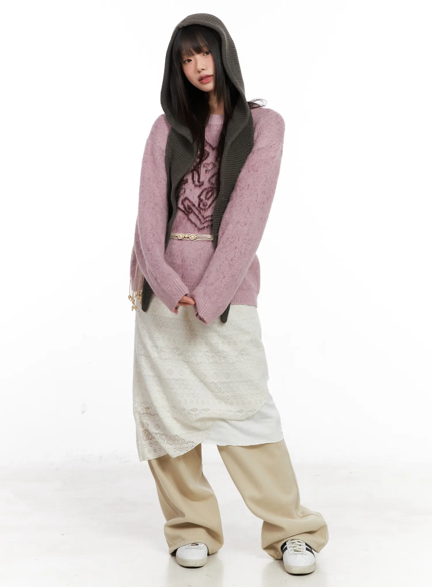 Heart Graphic Knit Sweater CN520 - Image 8
