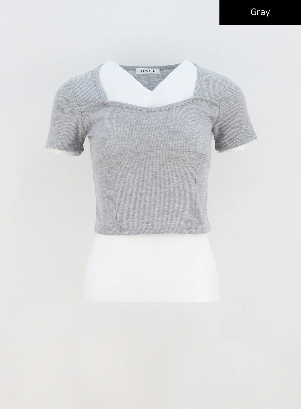 Heart Neck Cropped Tee CA320 - Image 32