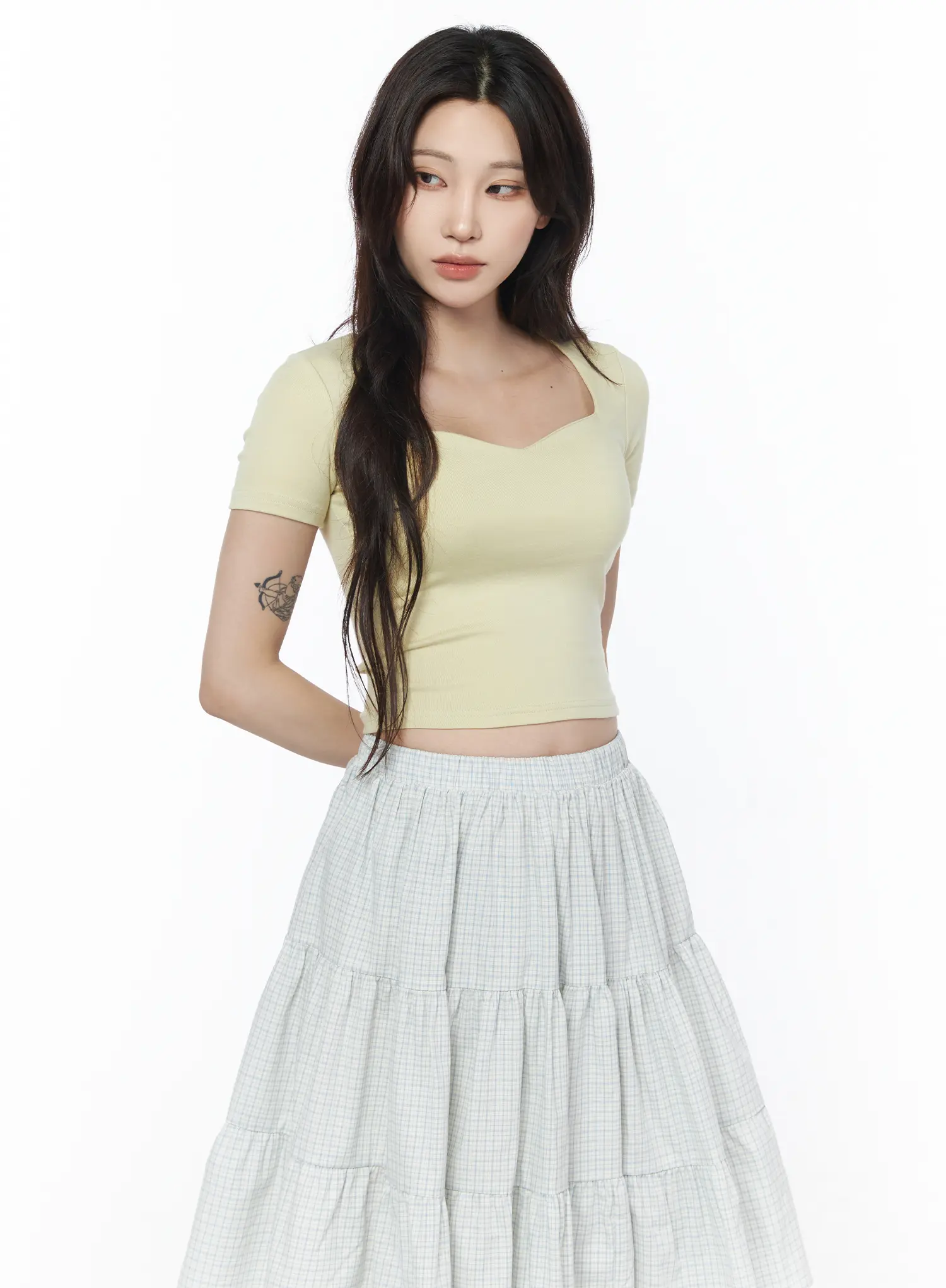 Heart Neck Cropped Tee CU510