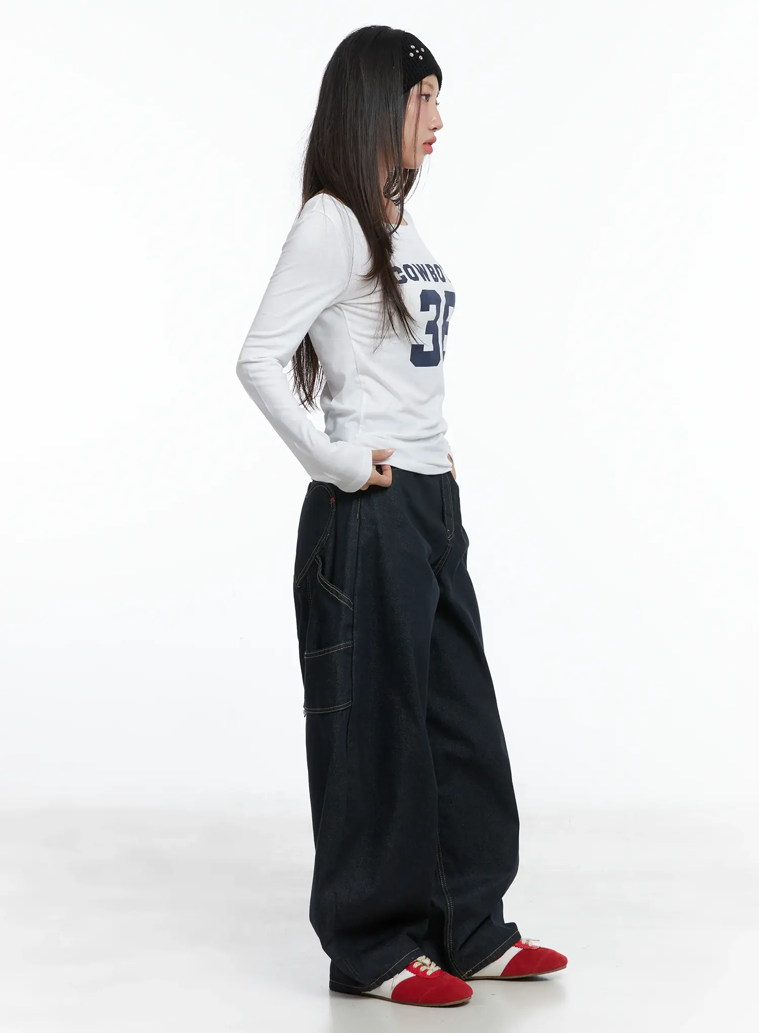 Heart Pocket Balloon Jeans CS503 - Image 6