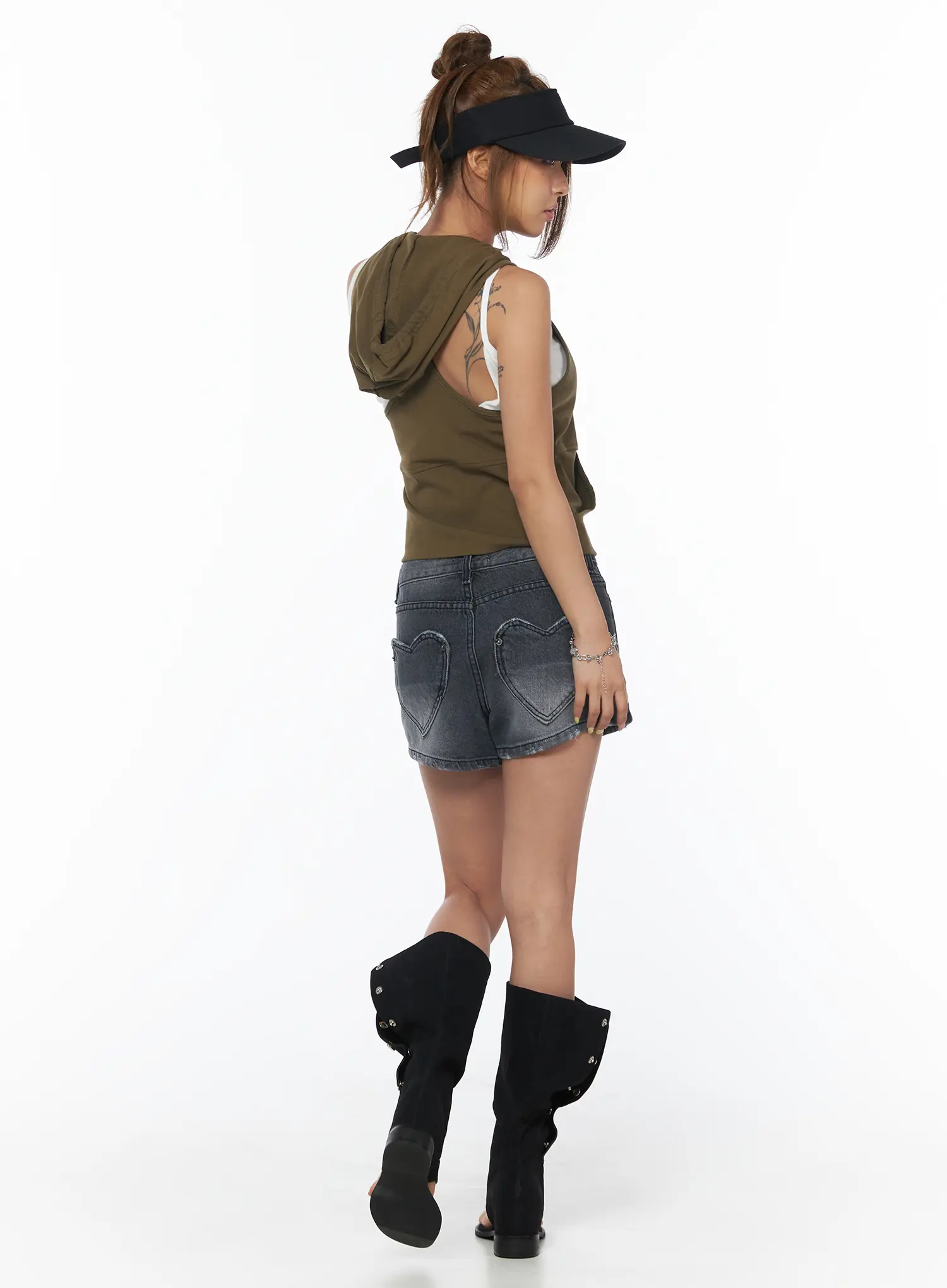 Heart Pocket Denim Shorts CU501 - Image 9