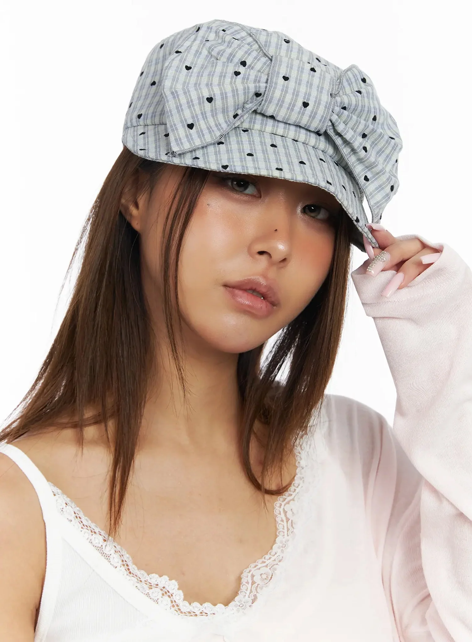 Heart Polka Dot Bow Cap IY504