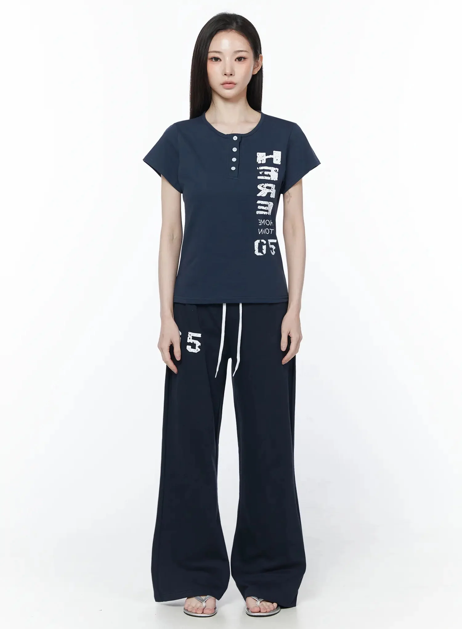 Henley Neck Graphic Tee IU512 - Image 3