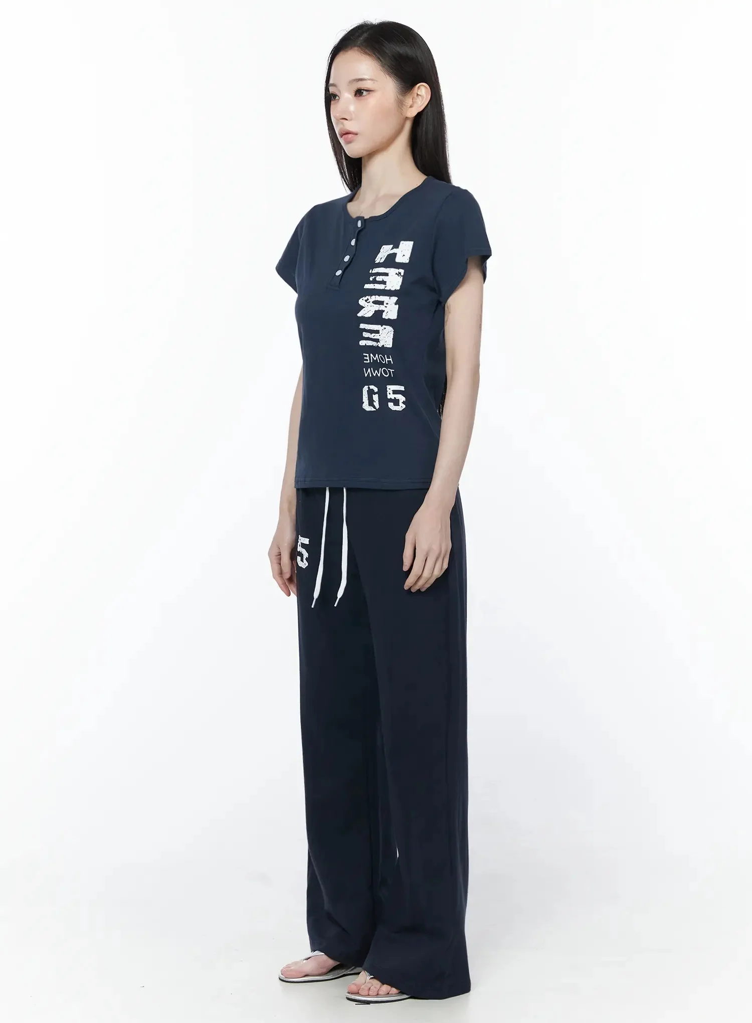 Henley Neck Graphic Tee IU512 - Image 4
