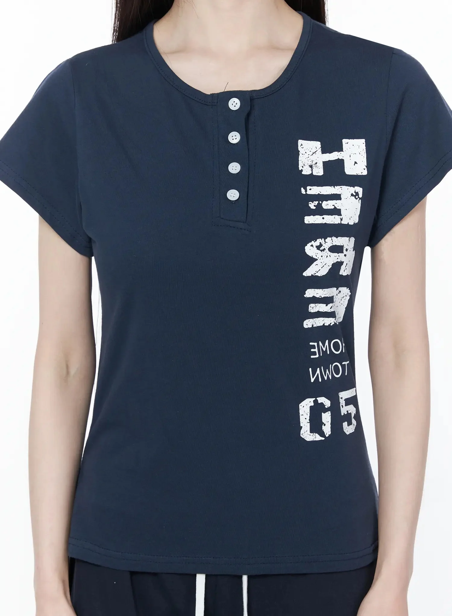 Henley Neck Graphic Tee IU512 - Image 6