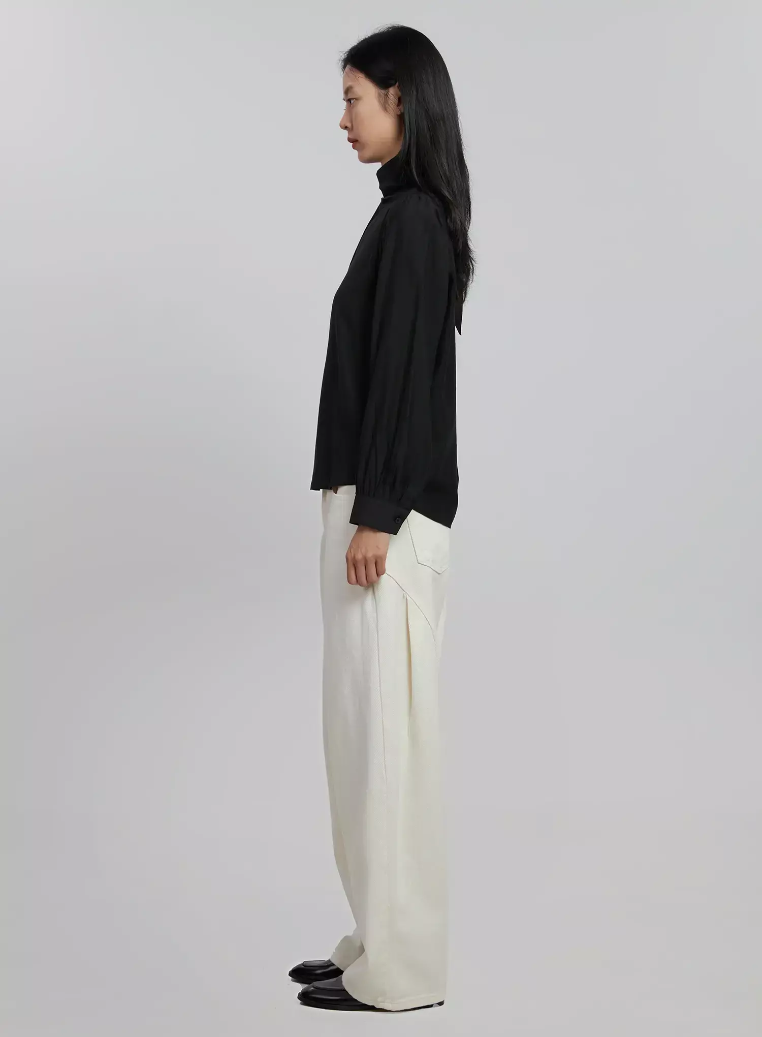 High Neck Tie Blouse ID504 - Image 10
