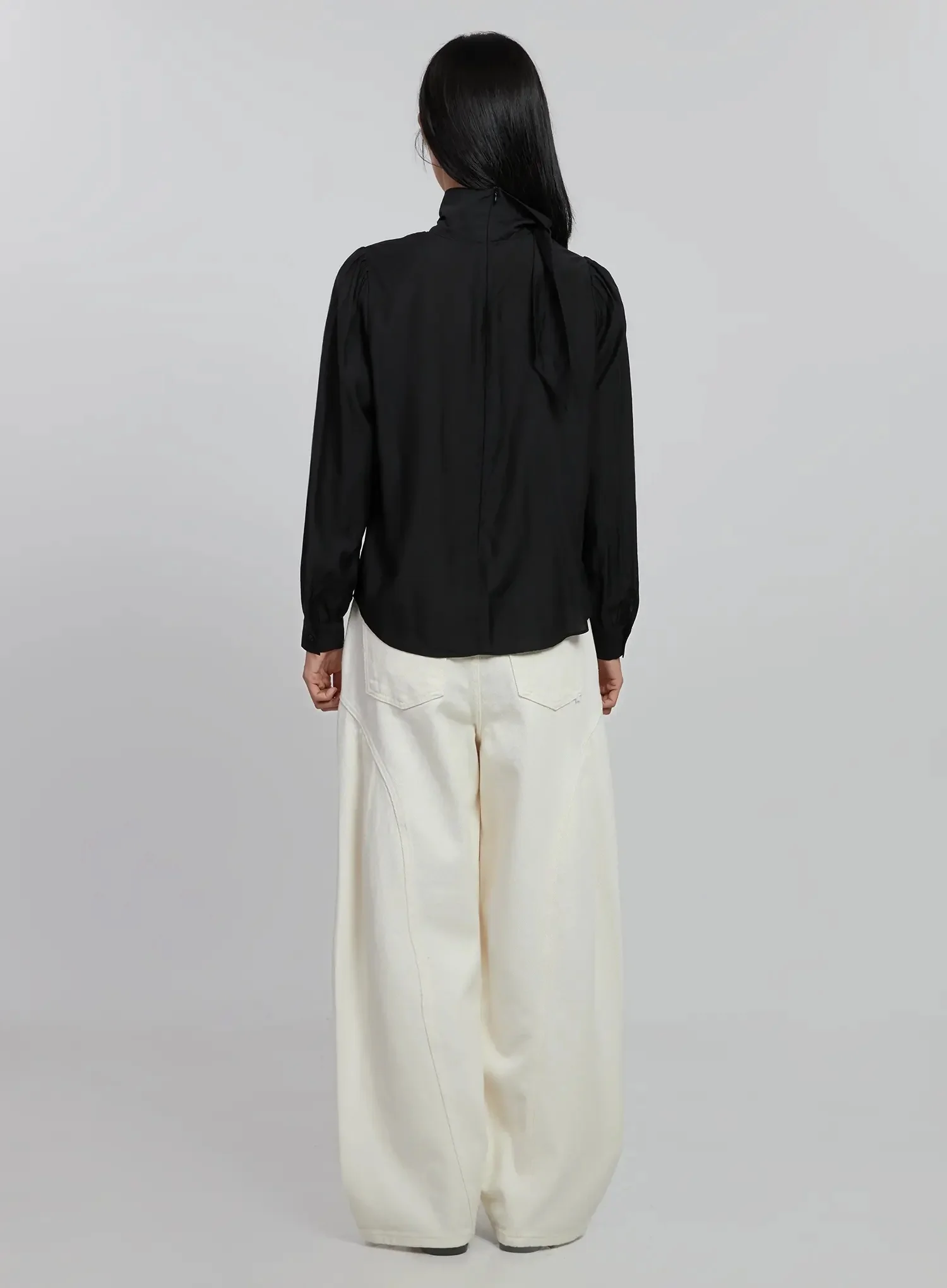 High Neck Tie Blouse ID504 - Image 11