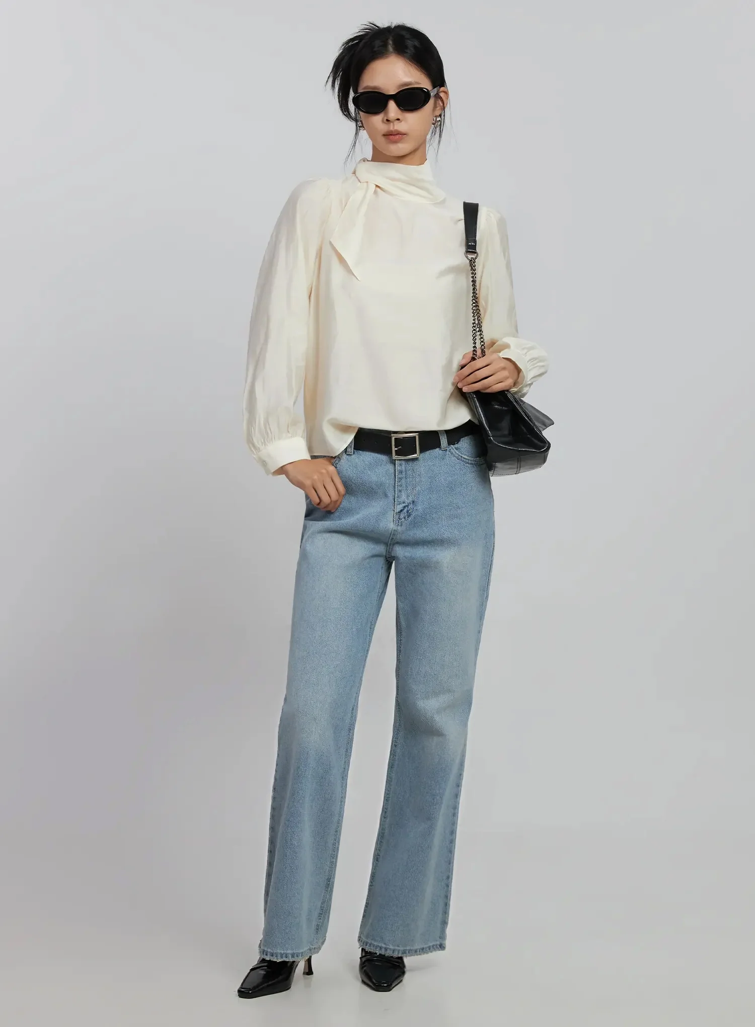 High Neck Tie Blouse ID504 - Image 14