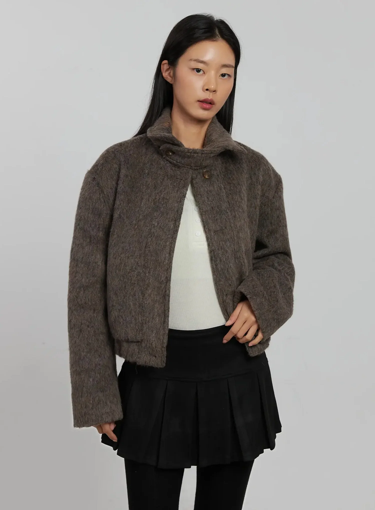 High Neck Zip Up Jacket IJ509 - Image 2