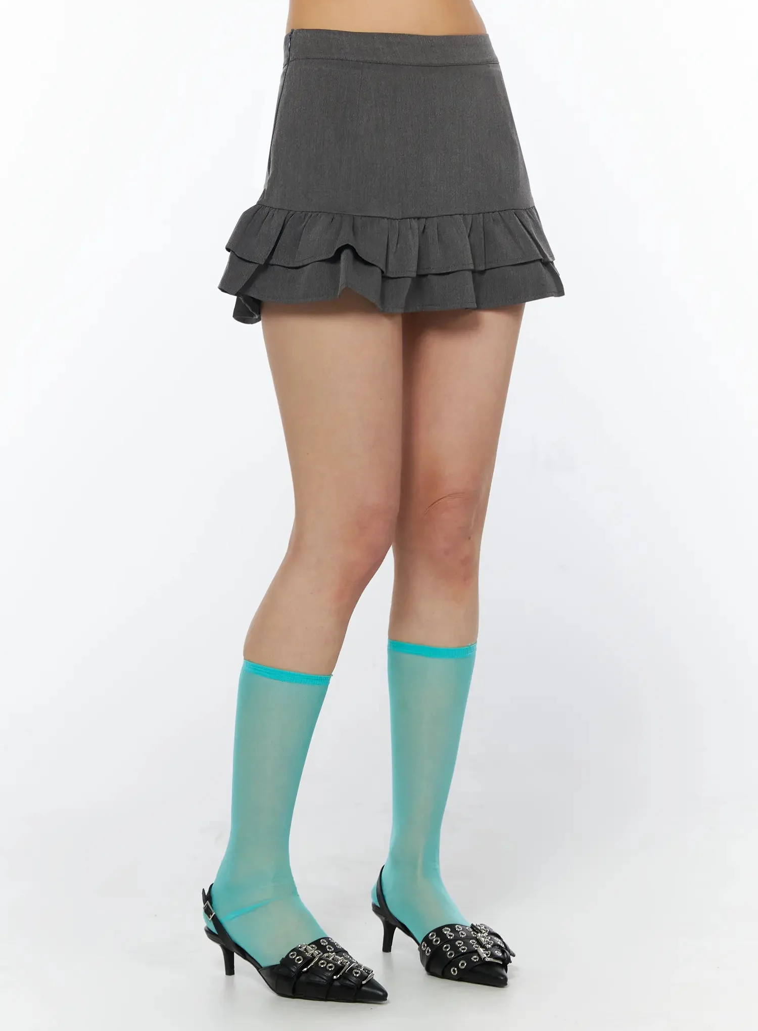 High-Rise Ruffled Tiered Mini Skirt IU508 - Image 5