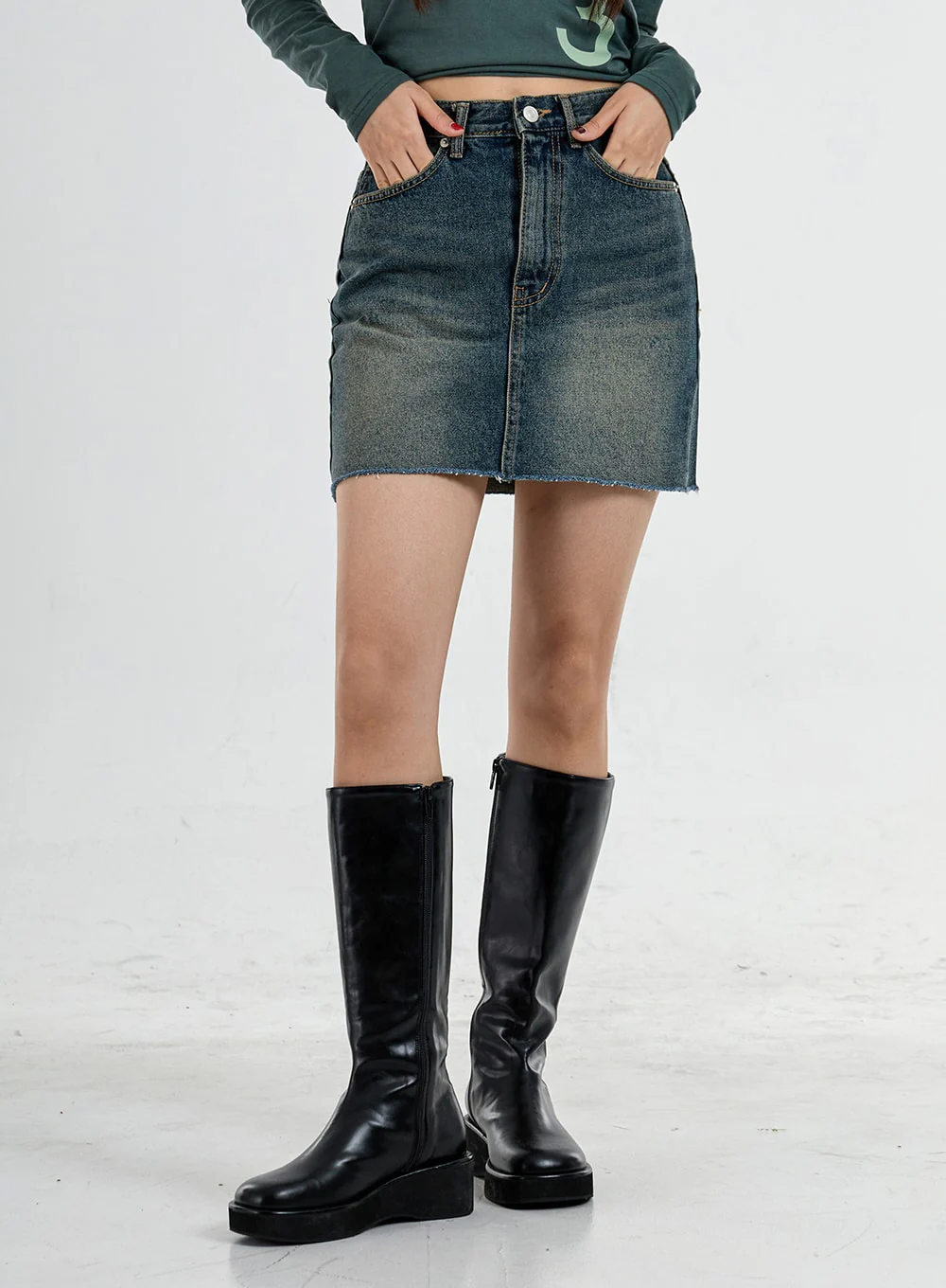 High Waist Denim Pencil Skirt CO11 - Image 2