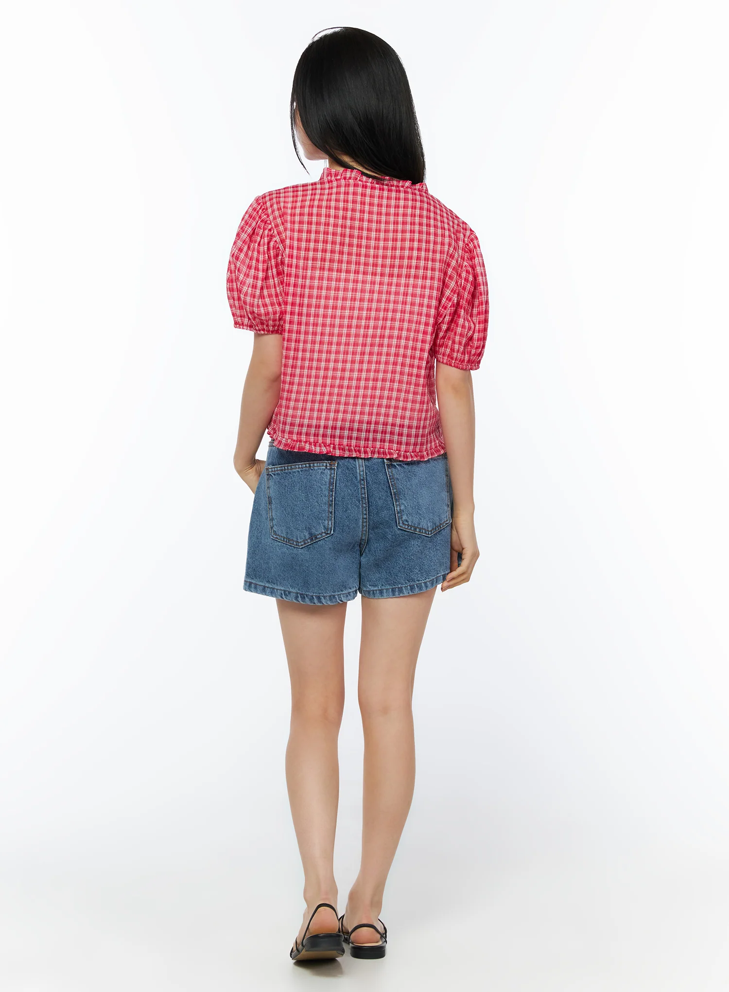 High-Waist Denim Shorts IU519 - Image 11