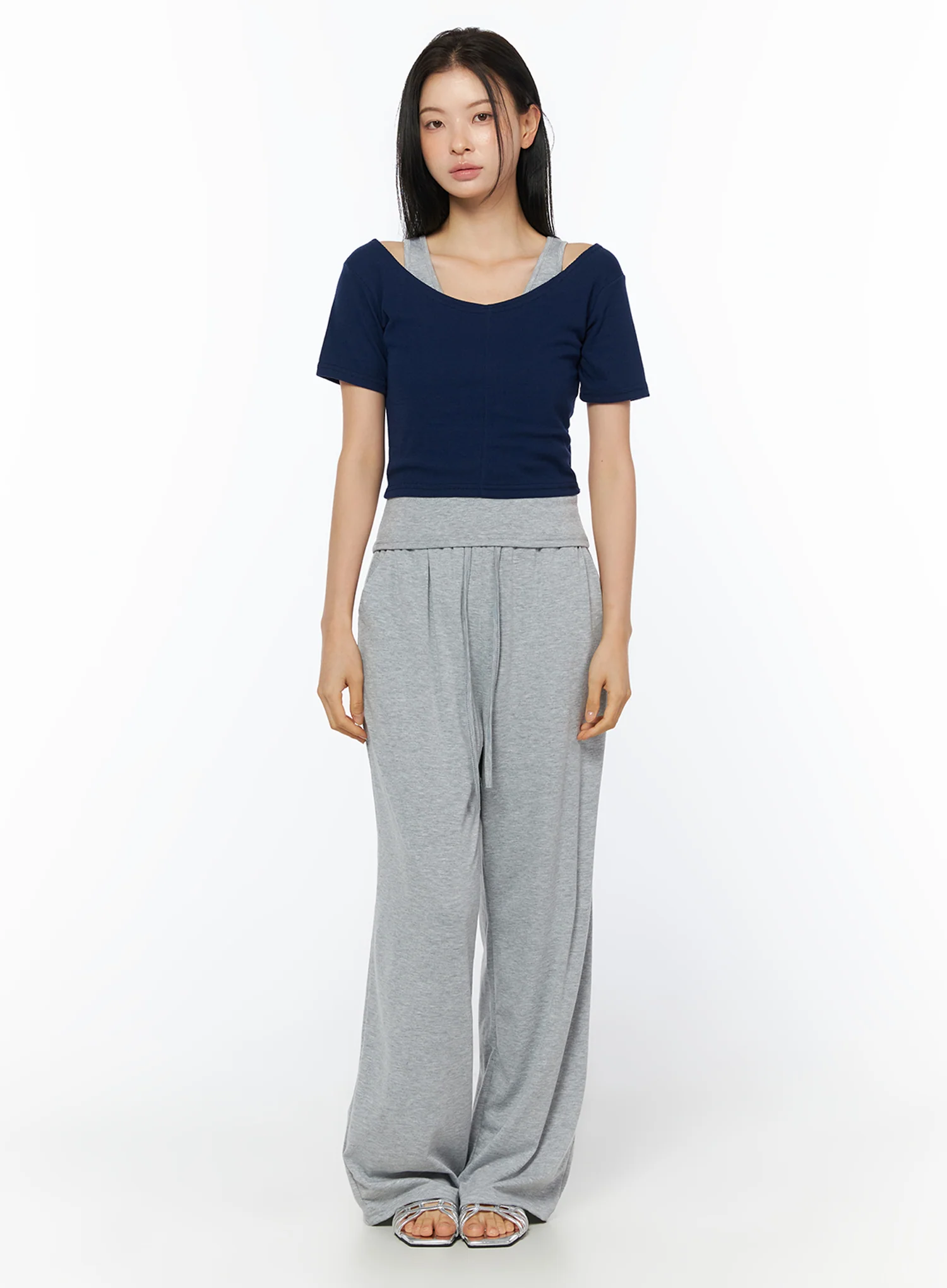 High Waist Relaxed Fit Sweatpants IU519 - Image 8