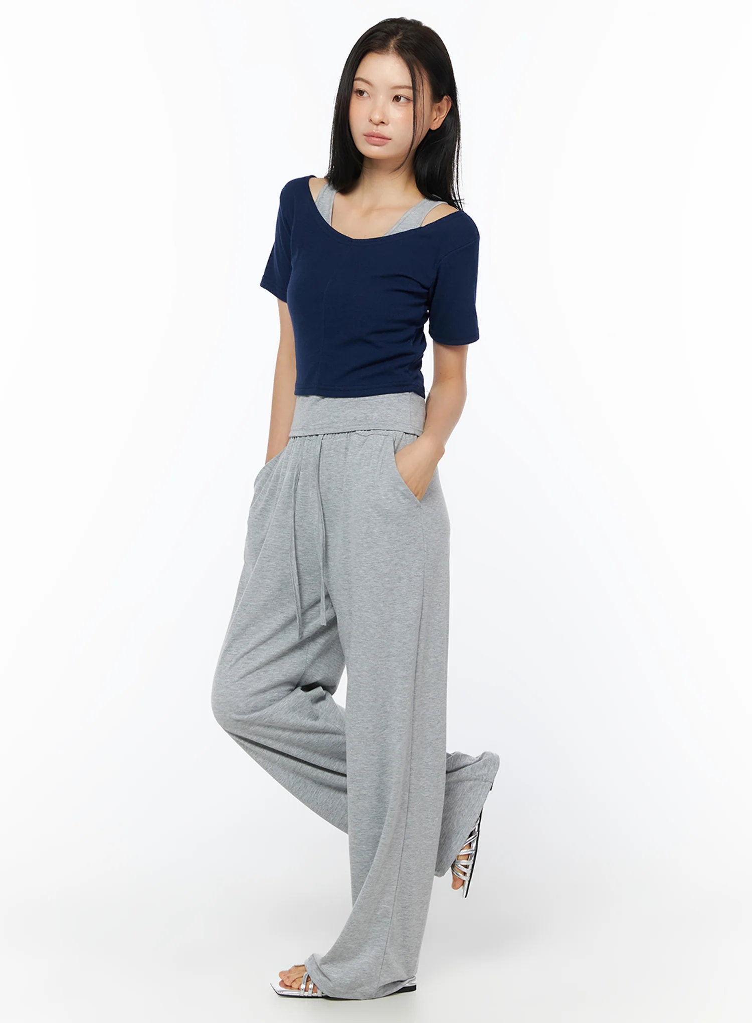 High Waist Relaxed Fit Sweatpants IU519 - Image 9