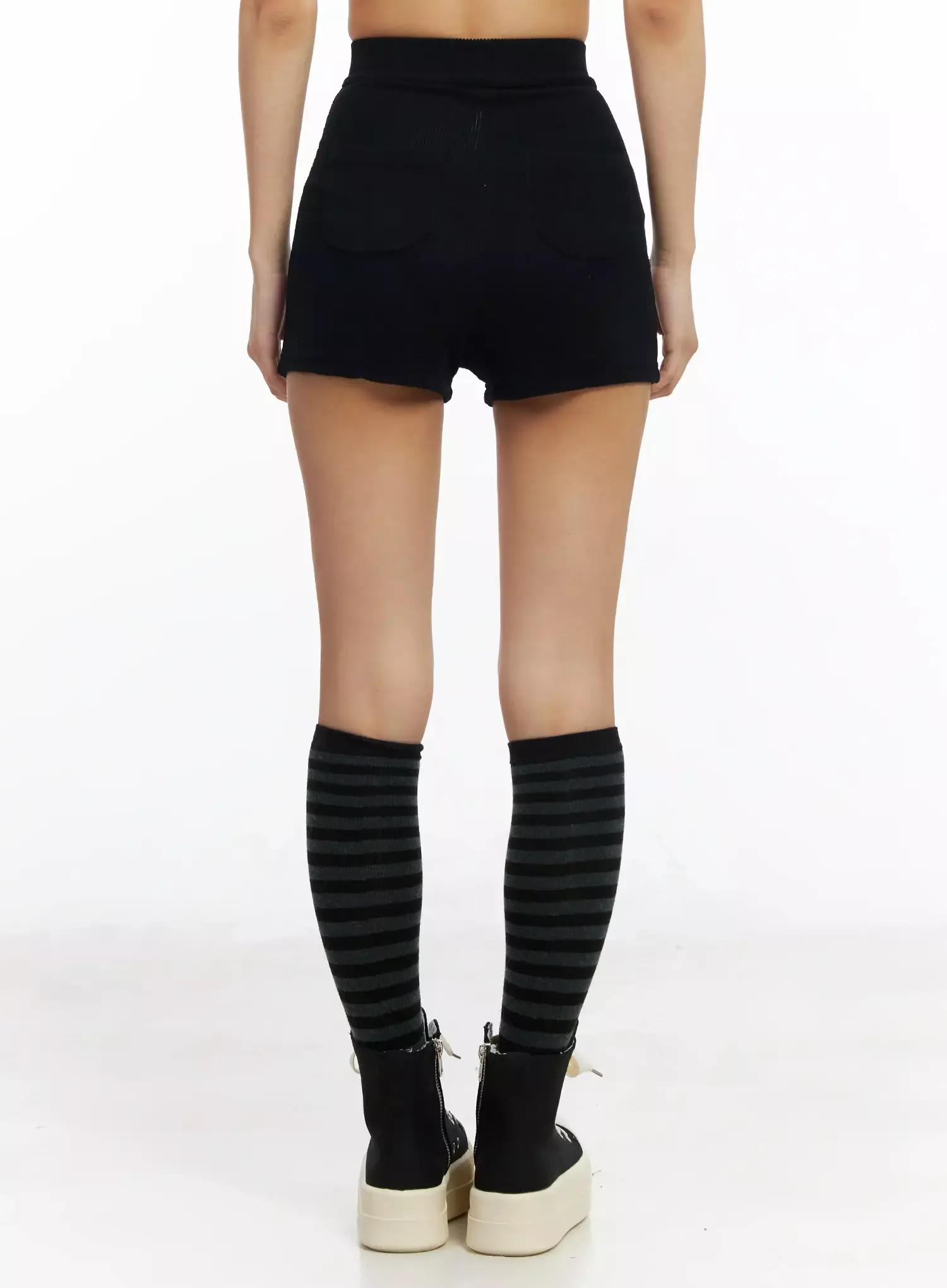 High-Waist Ribbed Shorts IA508 - Image 12