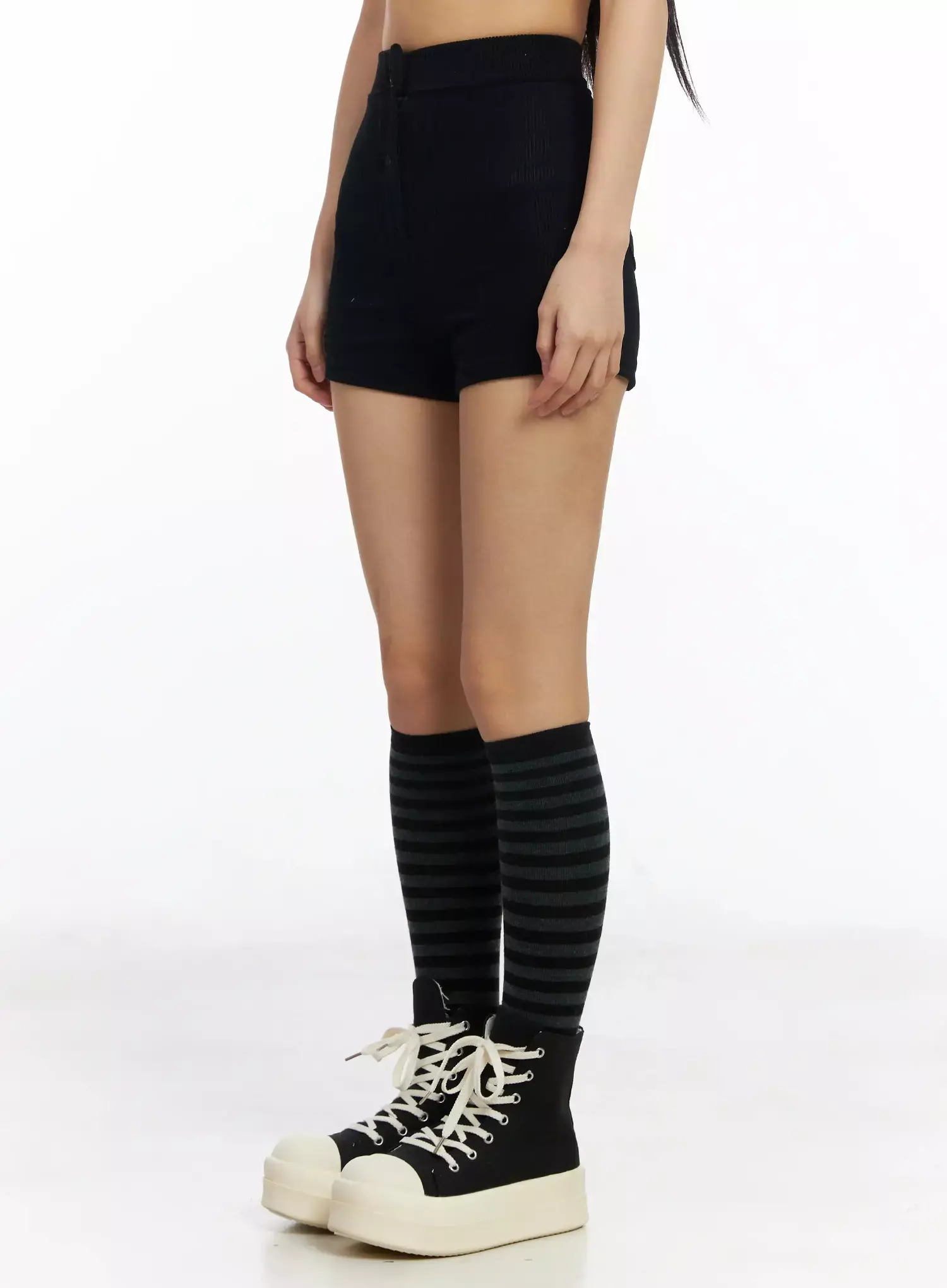 High-Waist Ribbed Shorts IA508 - Image 6