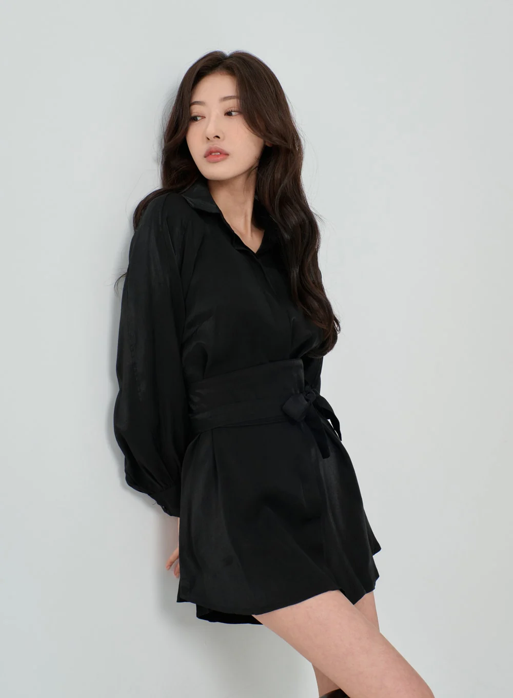 High Waist Ribbon Shirt And Pants Set IN08 - Image 2