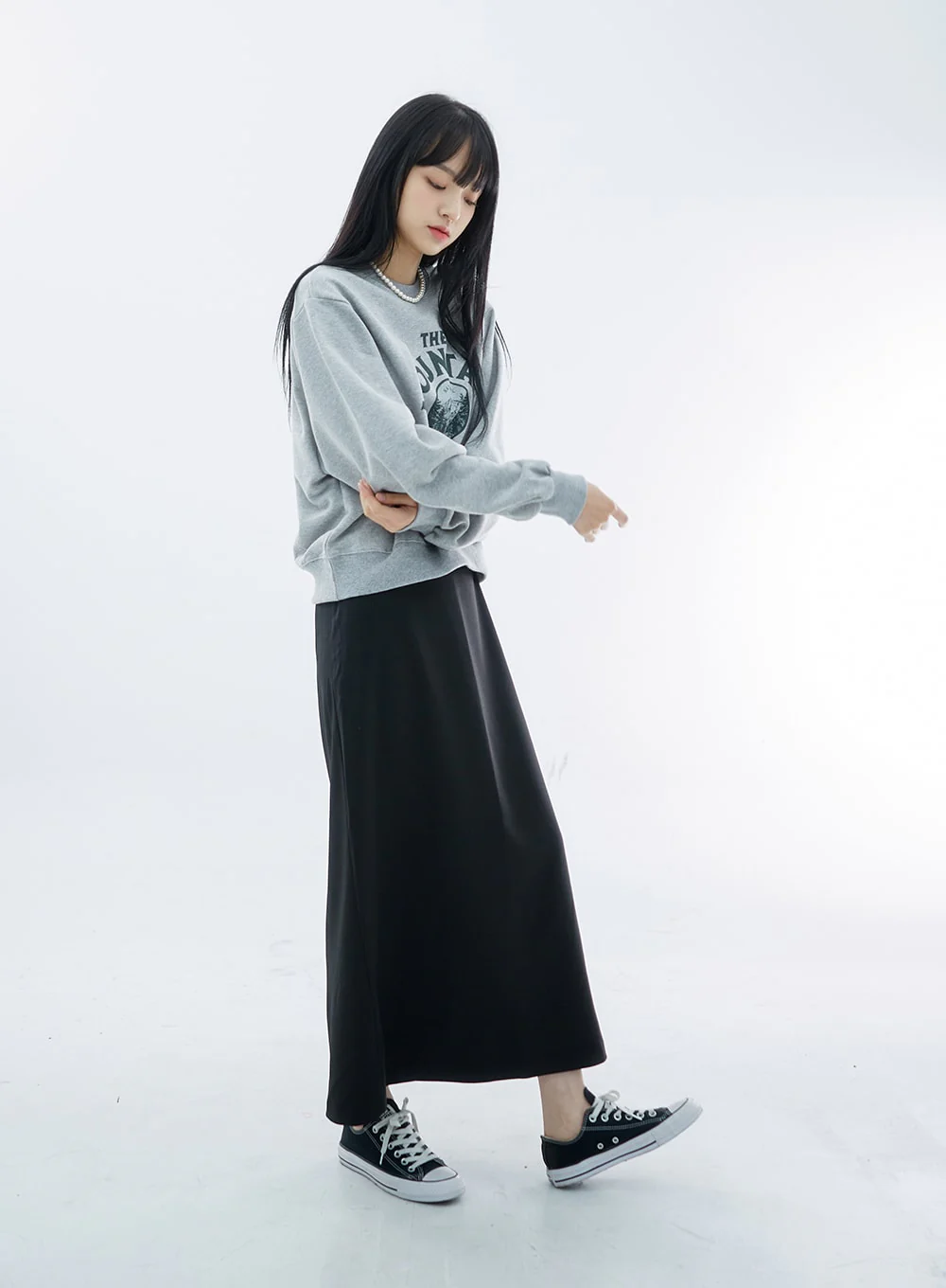 High Waist Simple Maxi Long Skirt OO04 - Image 4
