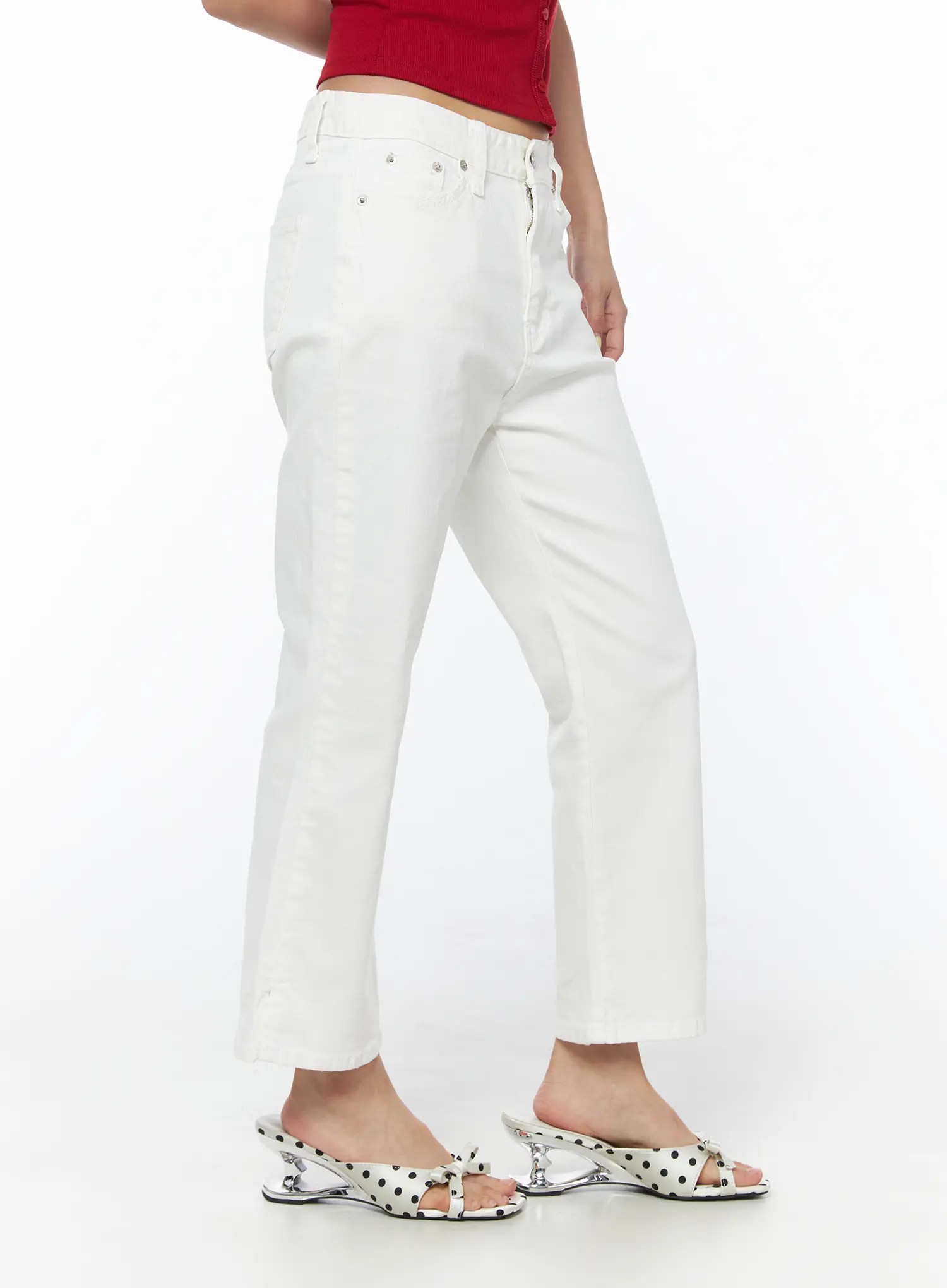 High-Waisted Capri Pants With Slit CU502 - Image 4