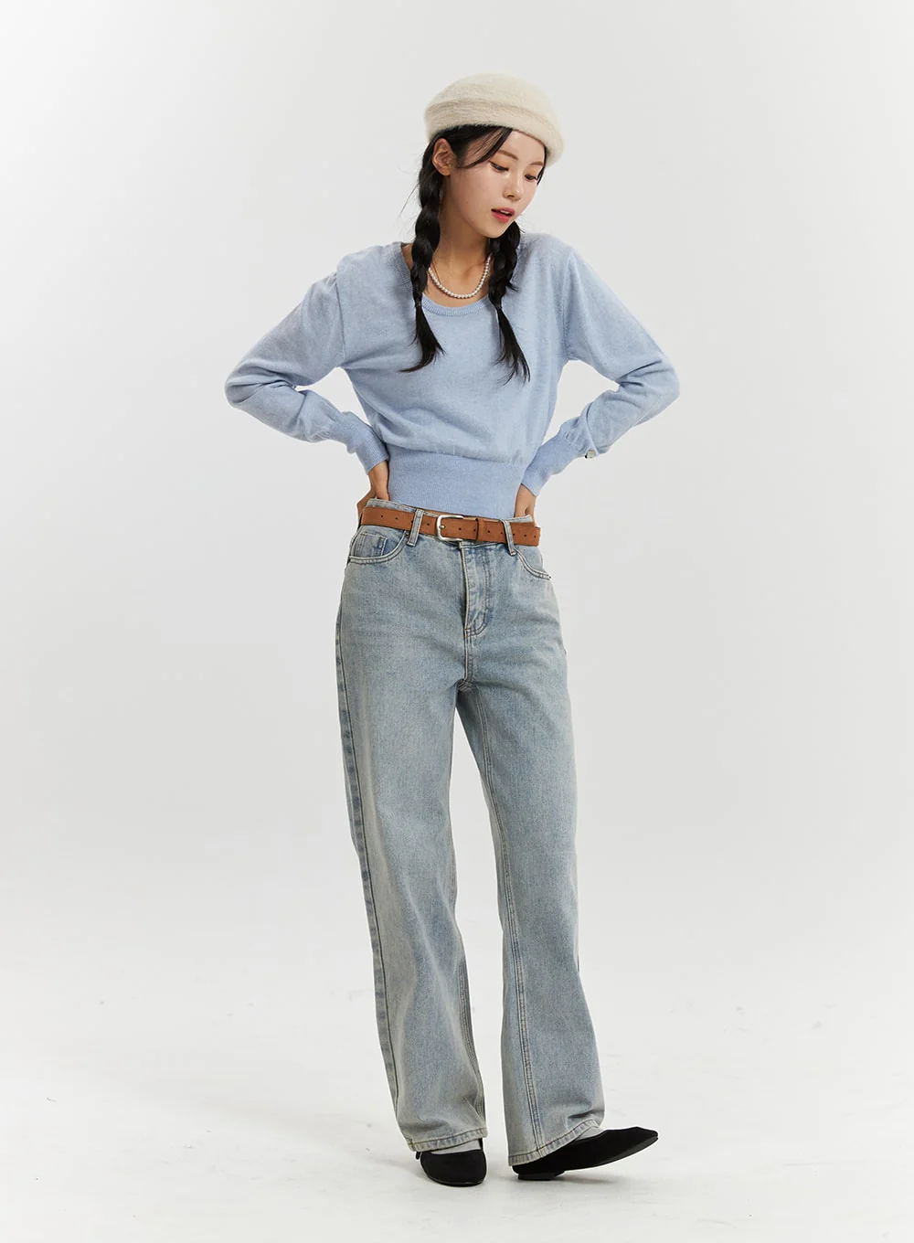 High-Waisted Full-Length Straight Leg Jeans OD320 - Image 4