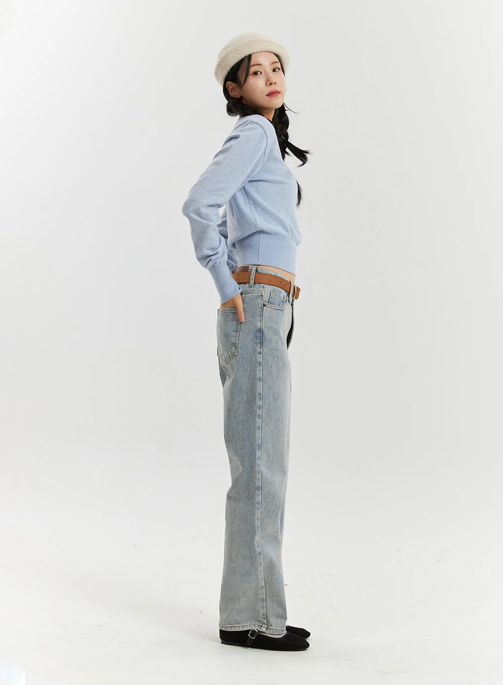 High-Waisted Full-Length Straight Leg Jeans OD320 - Image 5