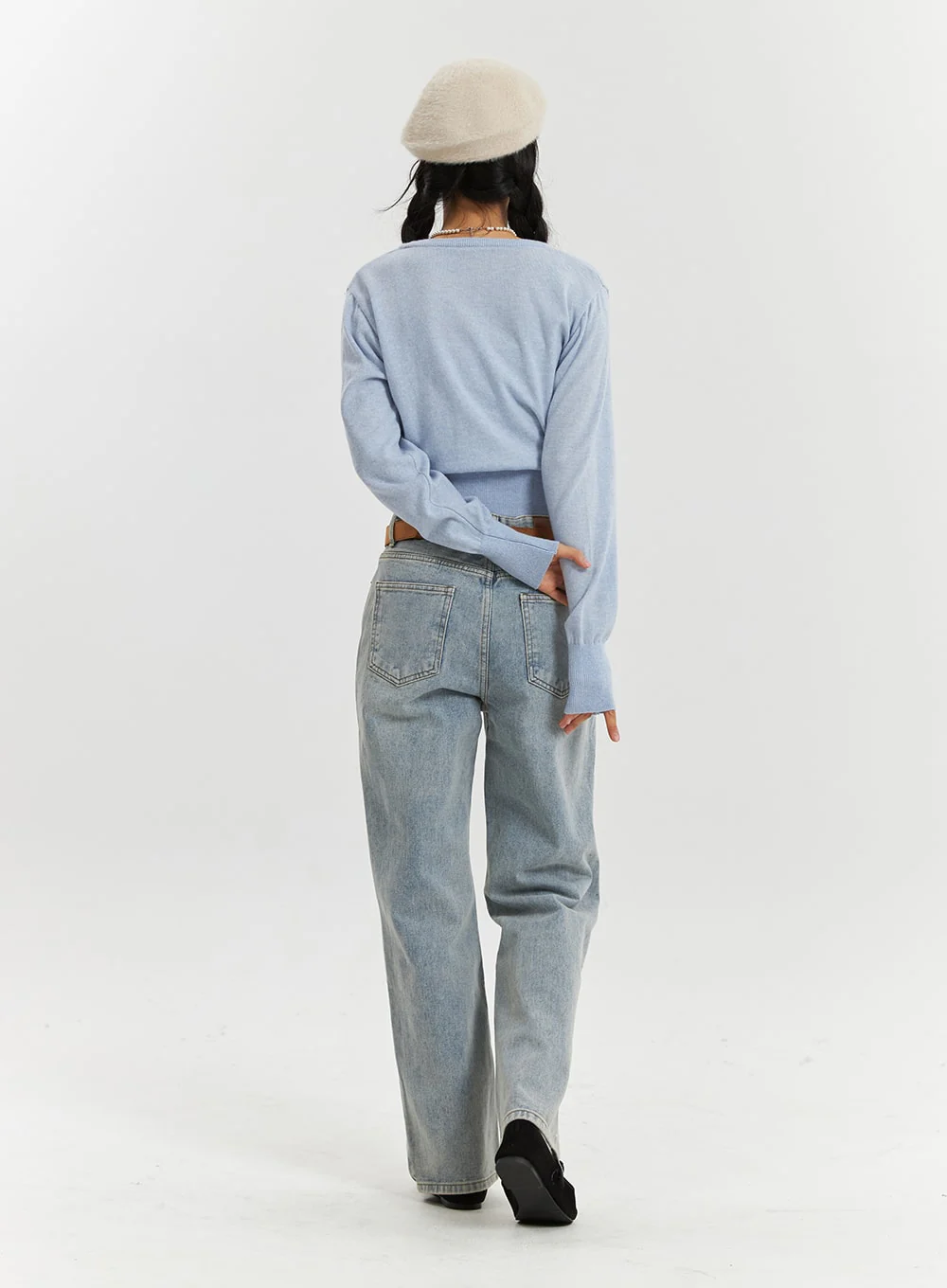 High-Waisted Full-Length Straight Leg Jeans OD320 - Image 6