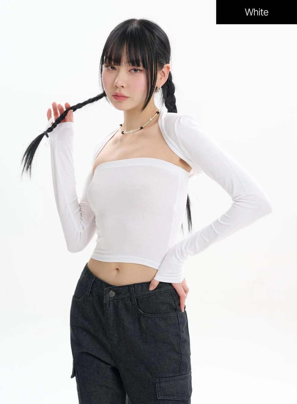 Hollow Out Shrug and Solid Tube Top IF413 - Image 10