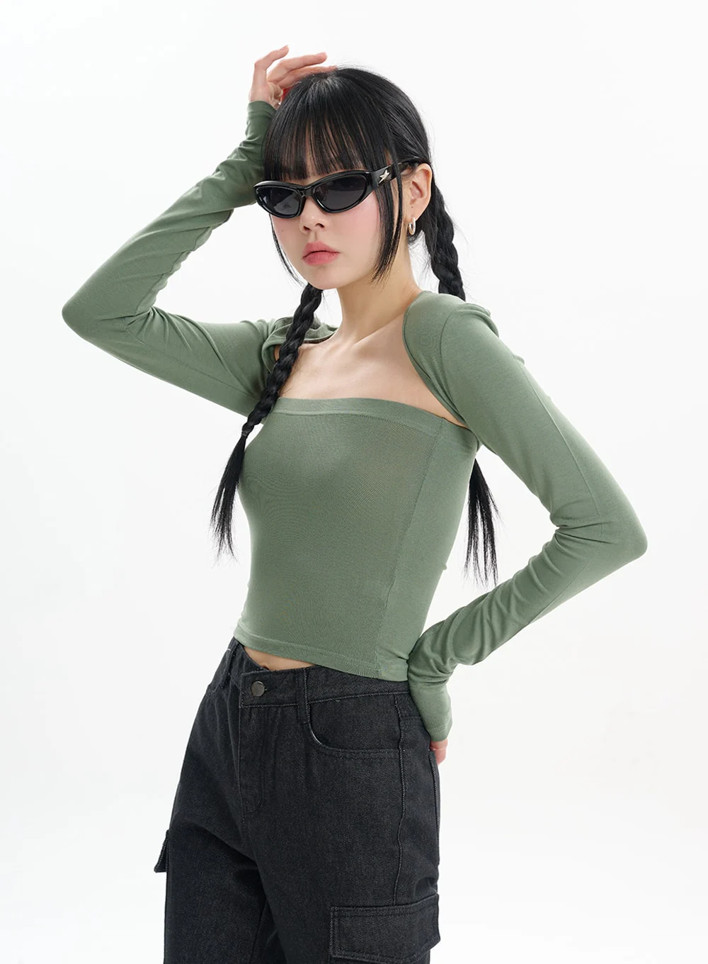 Hollow Out Shrug and Solid Tube Top IF413 - Image 5
