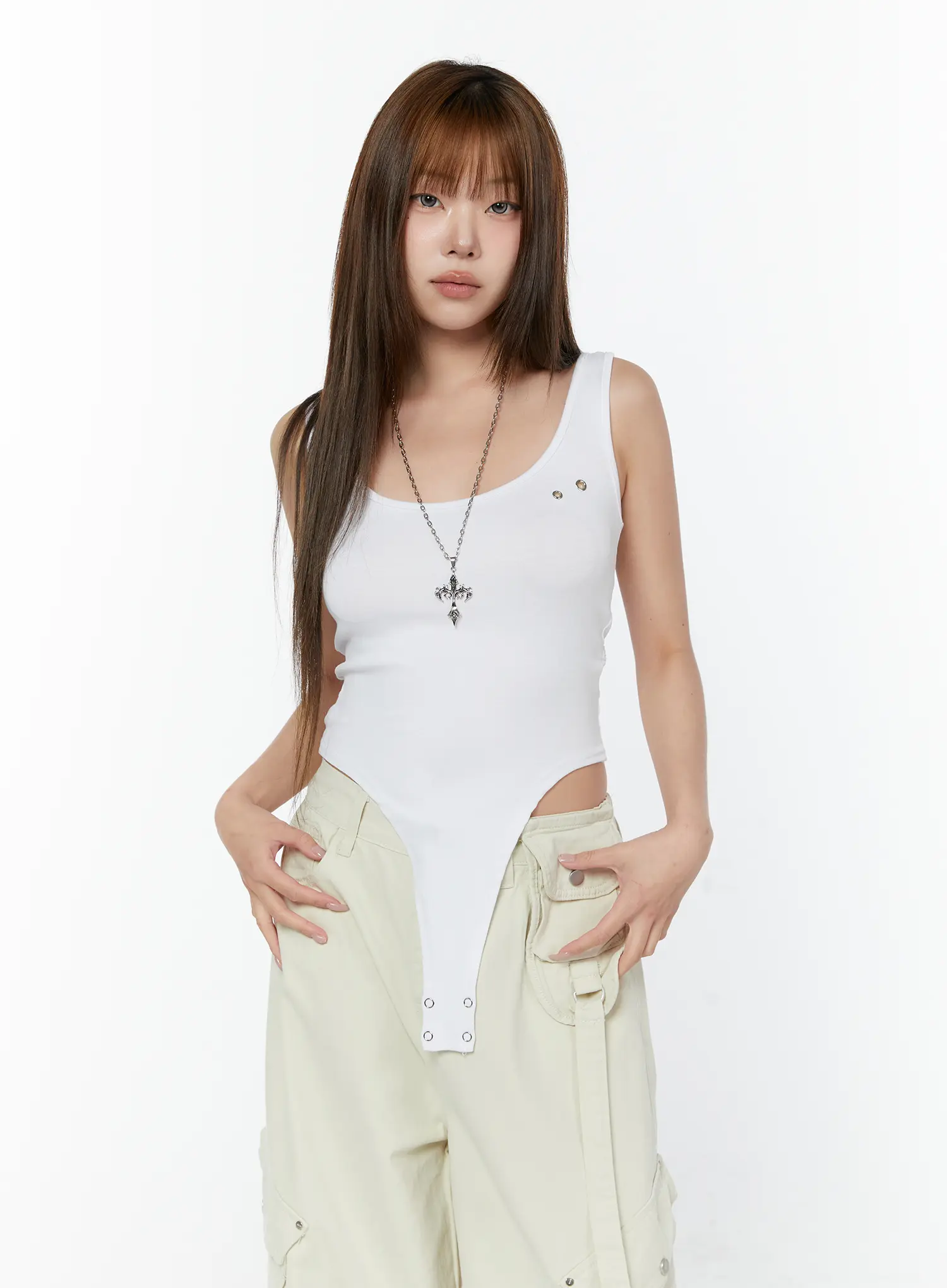 Hooded Stud Bodysuit CY518 - Image 10
