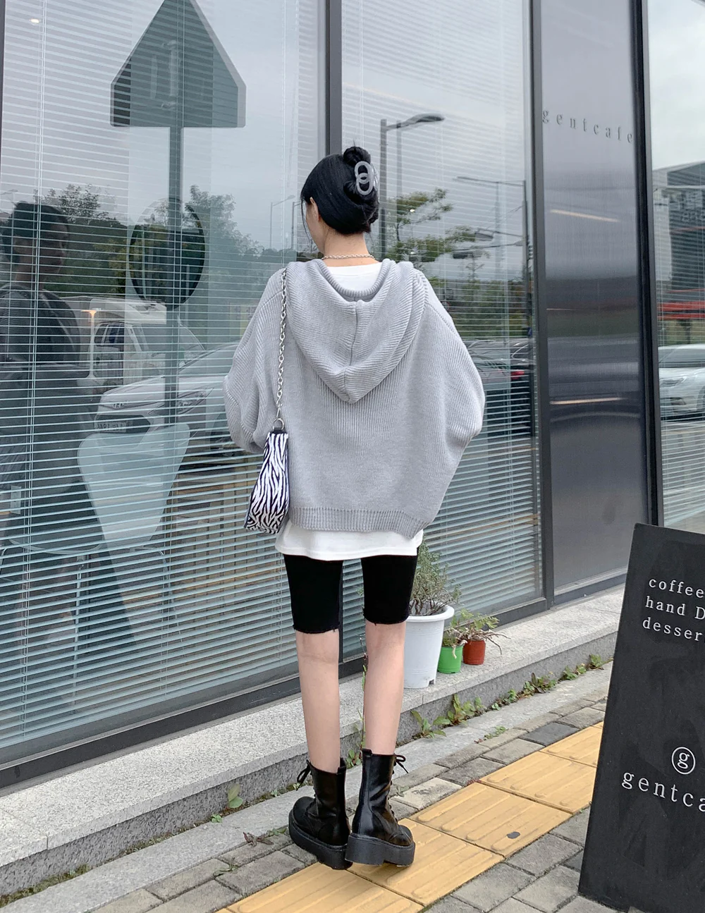 Hooded Zipper Knit Jacket CN17 - Image 13