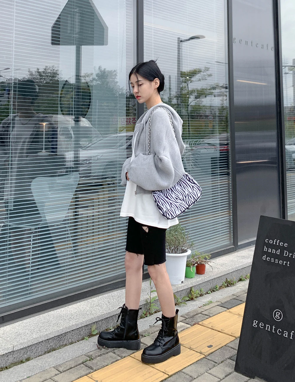 Hooded Zipper Knit Jacket CN17 - Image 9