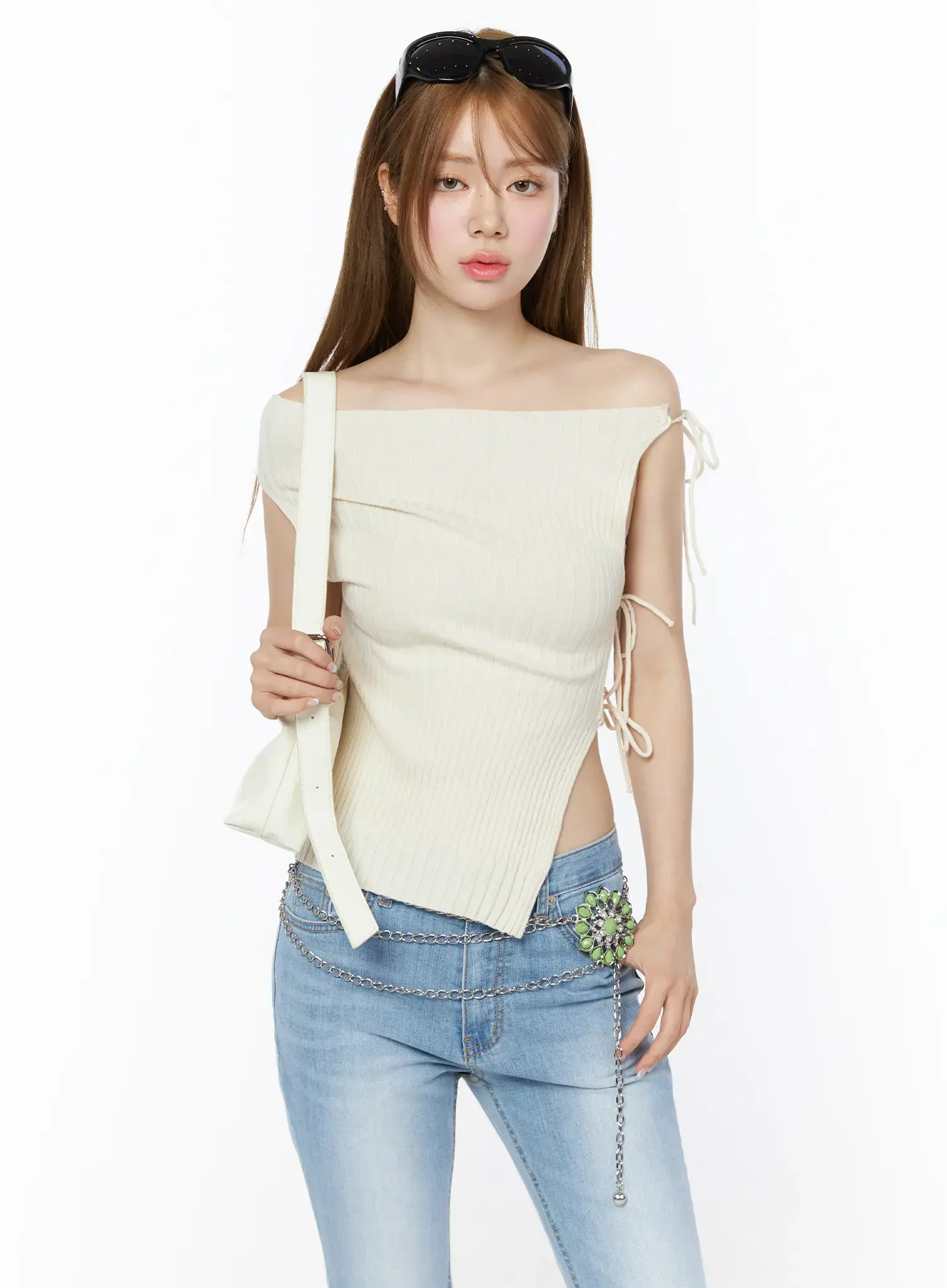 Iris Ribbed Off-Shoulder Knit Top CU511