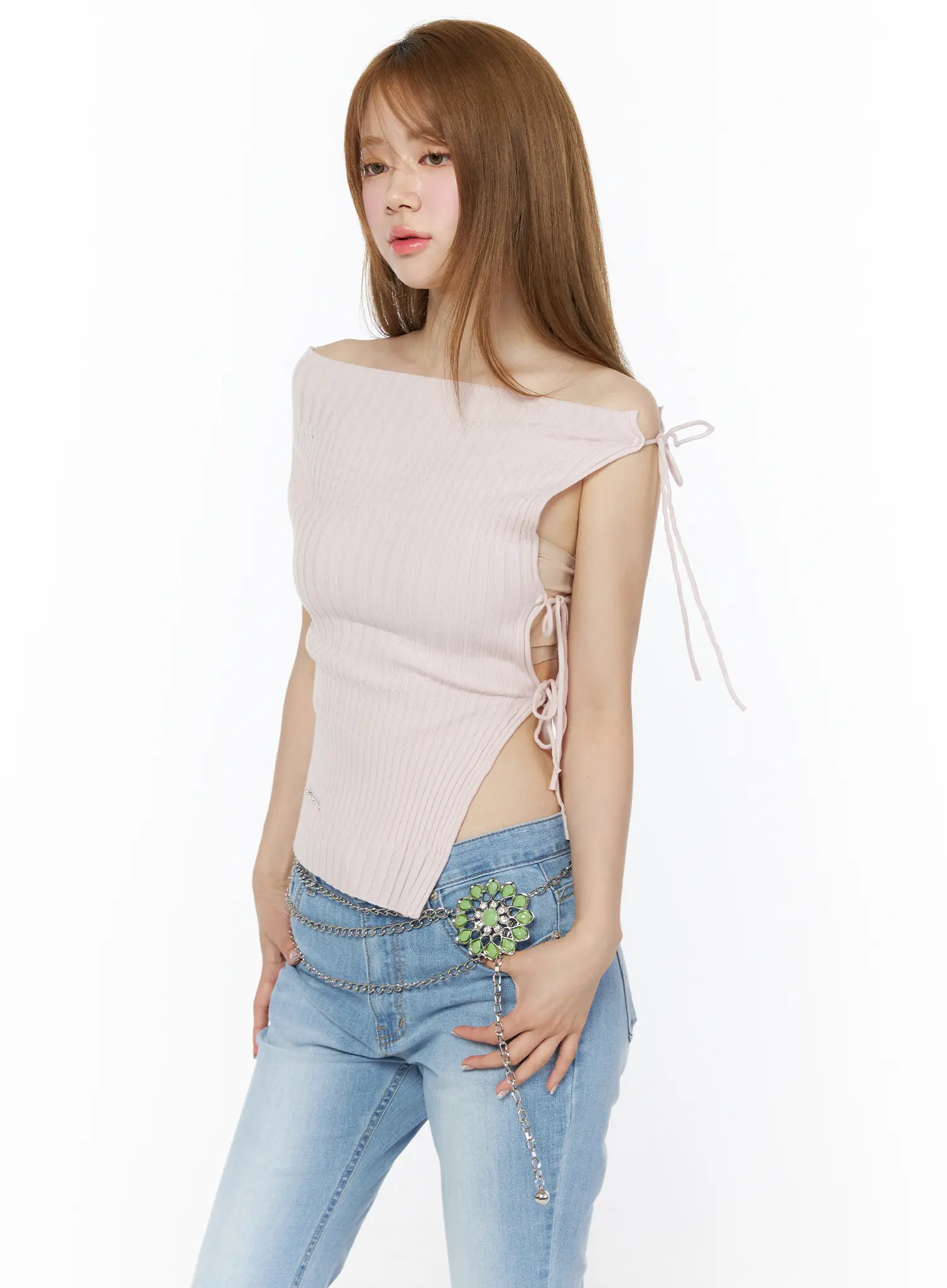 Iris Ribbed Off-Shoulder Knit Top CU511 - Image 10