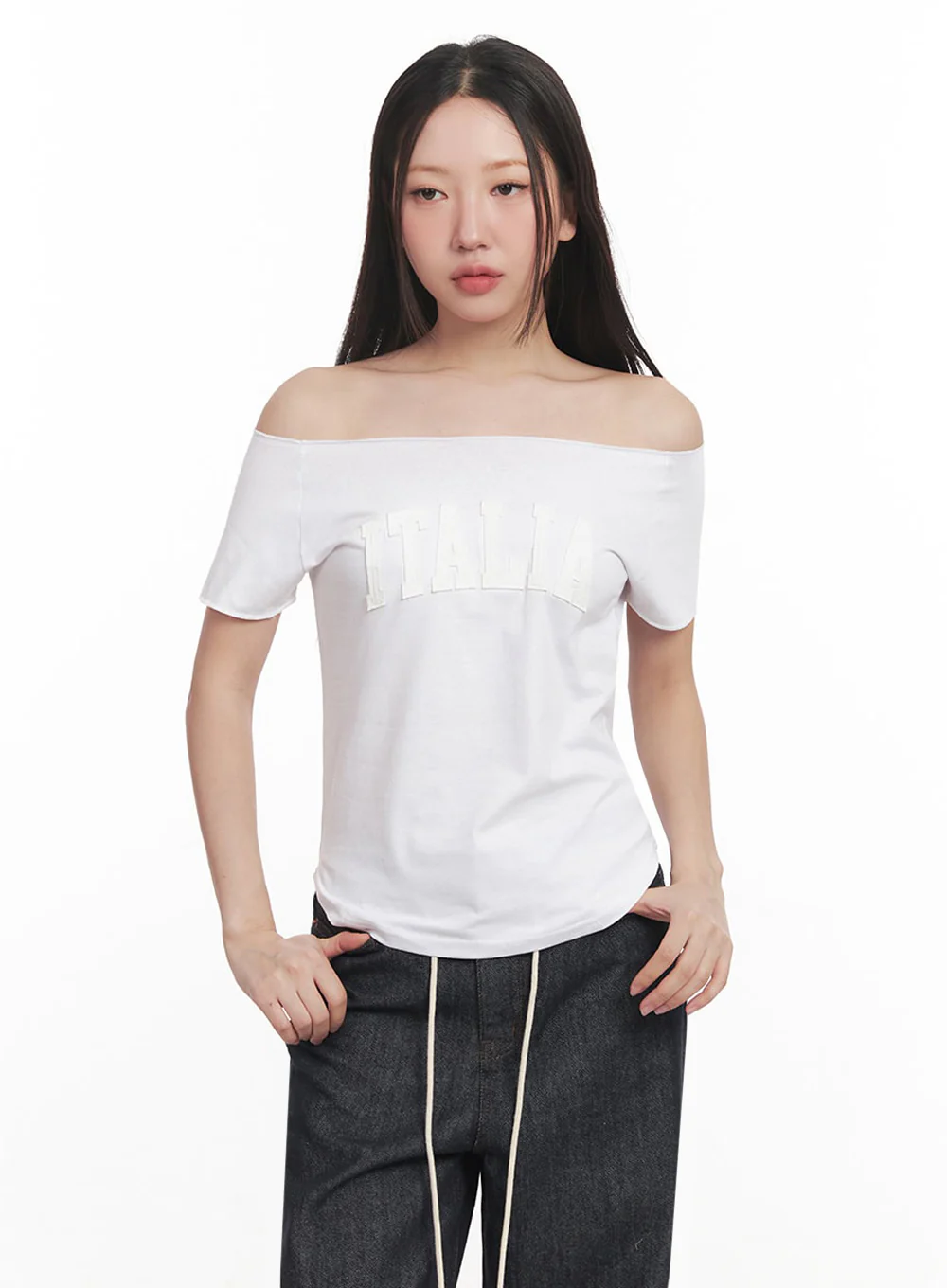 Italia Graphic Off-Shoulder Top IM528 - Image 14