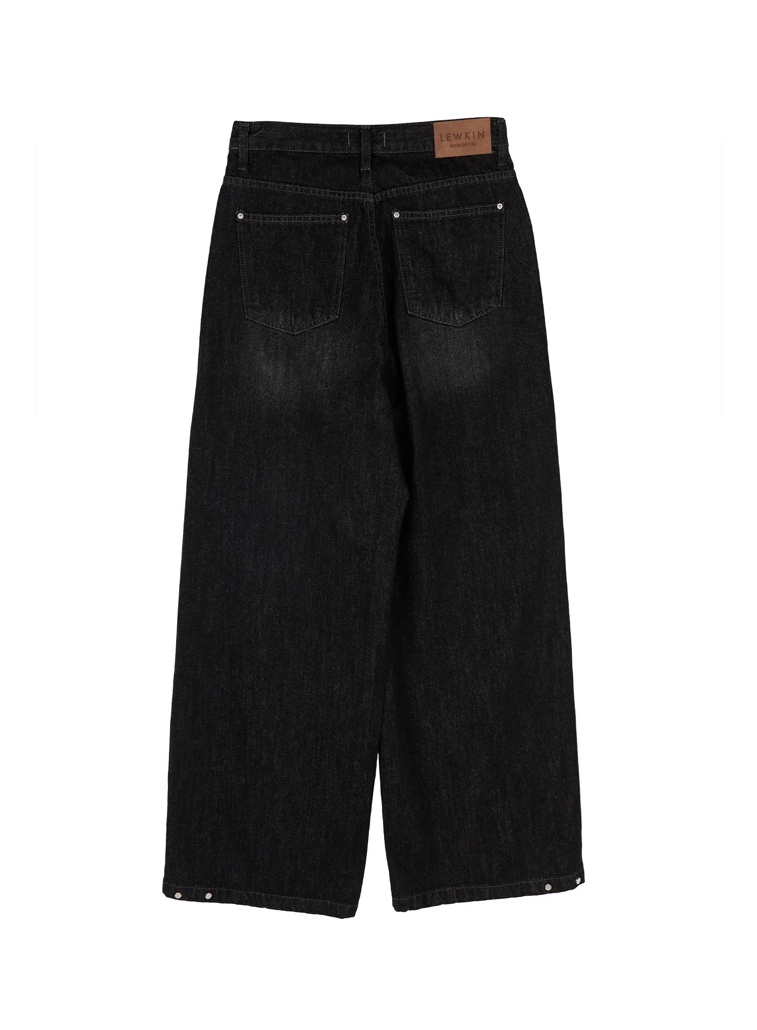 Jax Snap-Button Dark Wash Wide-Leg Jeans CY514 - Image 11