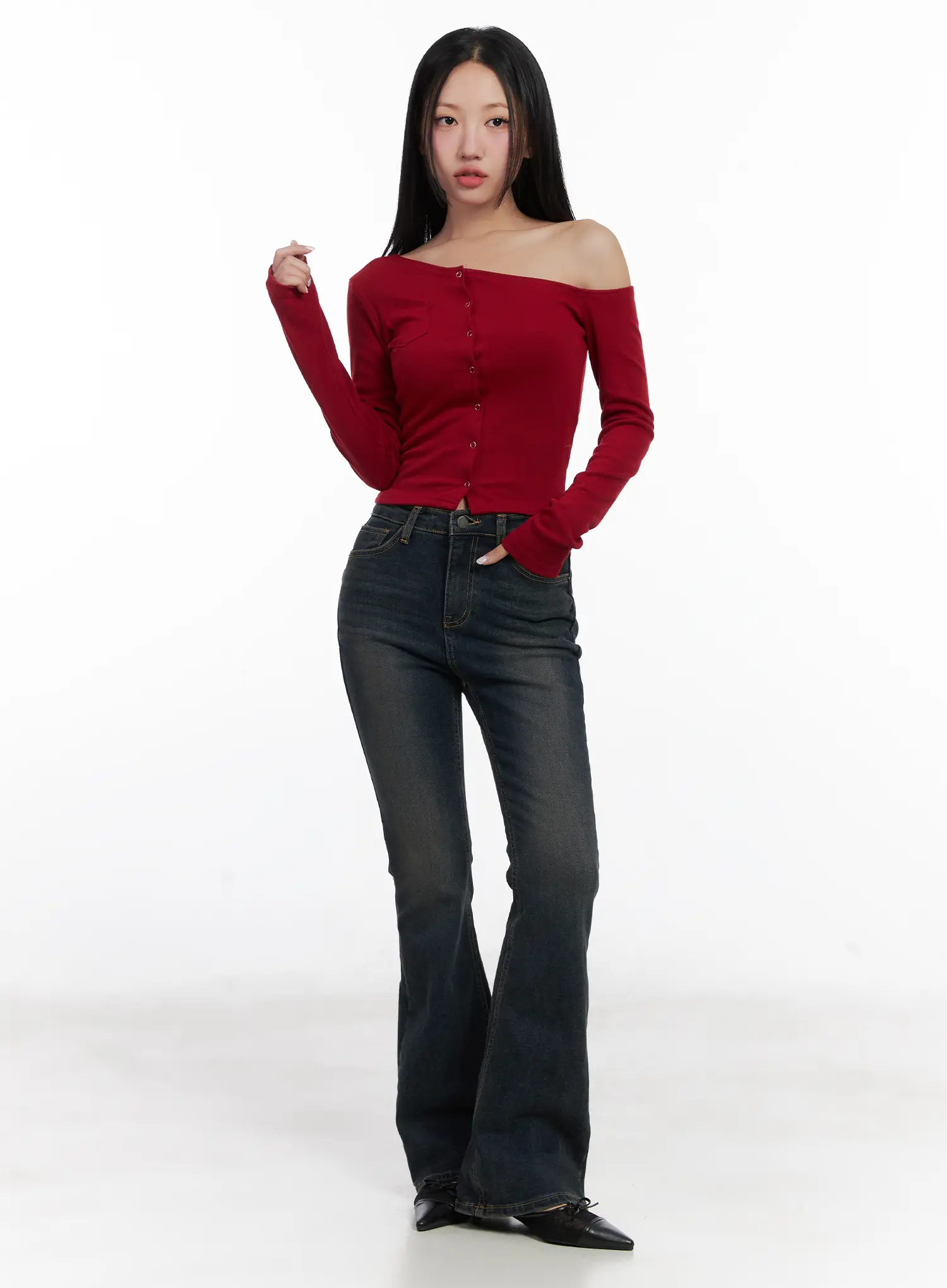 Jay Dark-Wash Bootcut Jeans CD501 - Image 2